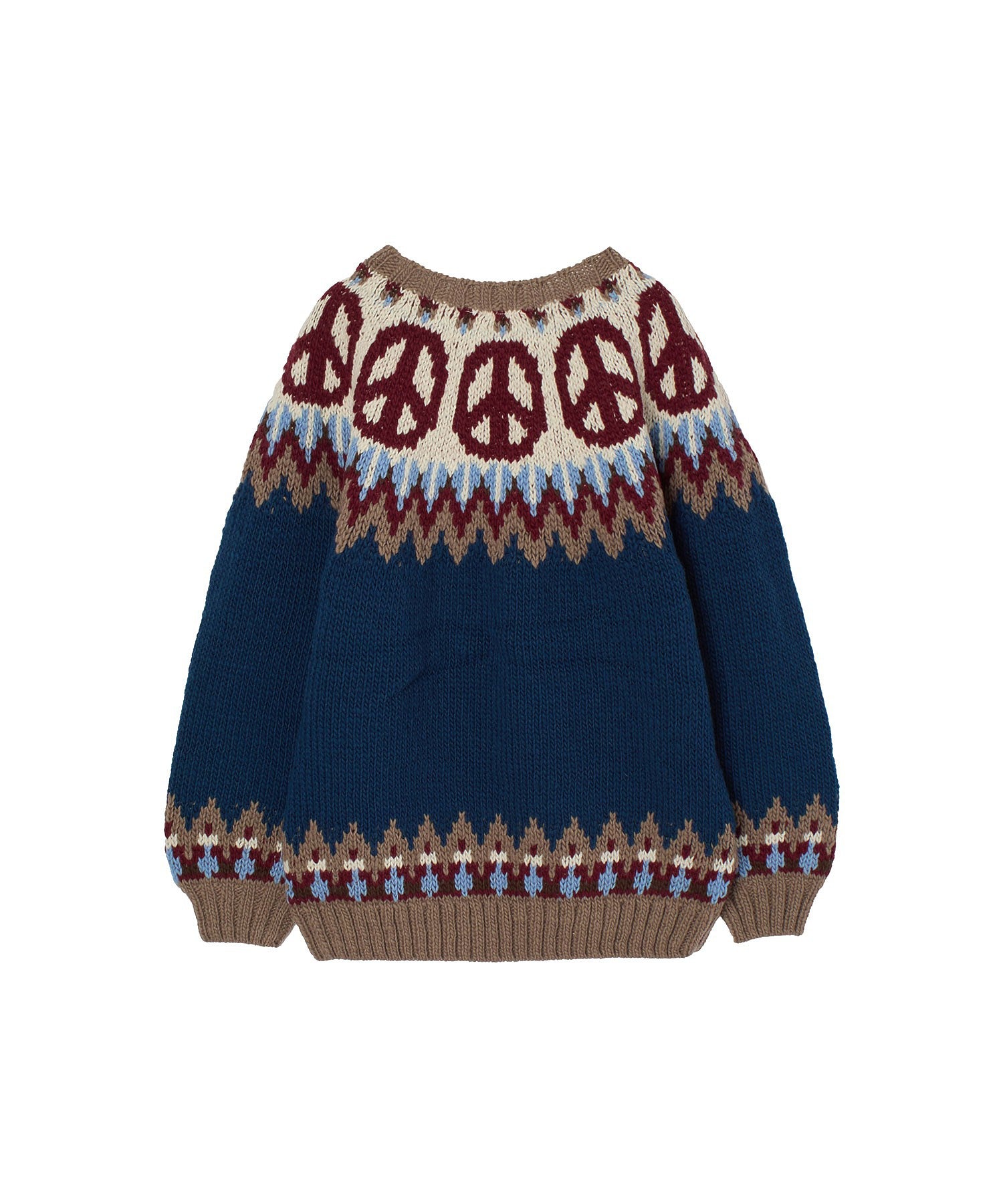 HAVE A GRATEFUL DAY/PEACE PATTERN KNIT CREW