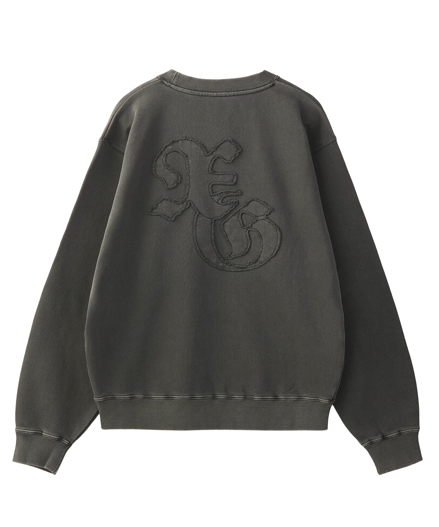 LOGO PATCH PIGMENT DYED CREWNECK SWEAT TOP