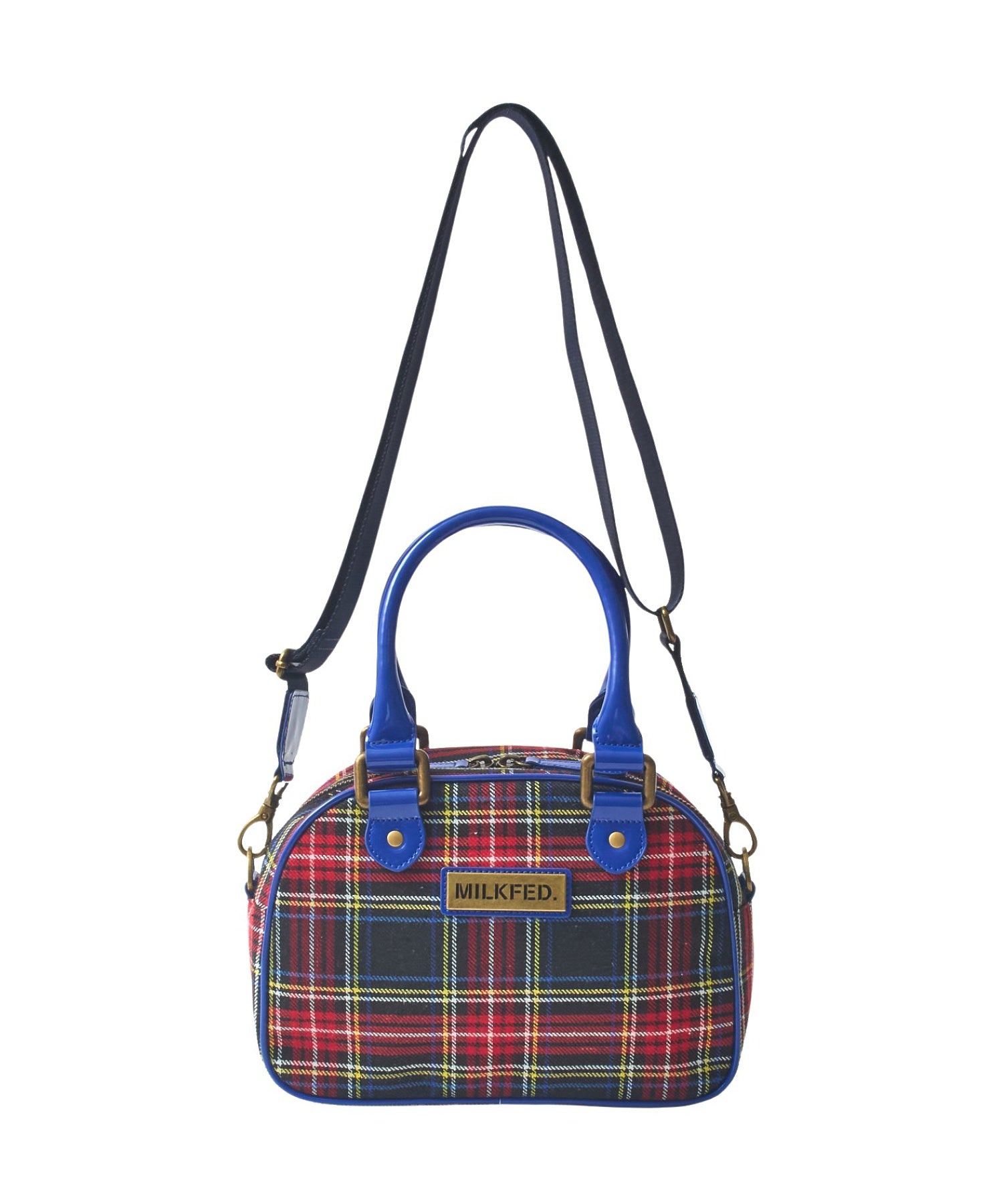 PLAID PATTERN BOSTON BAG