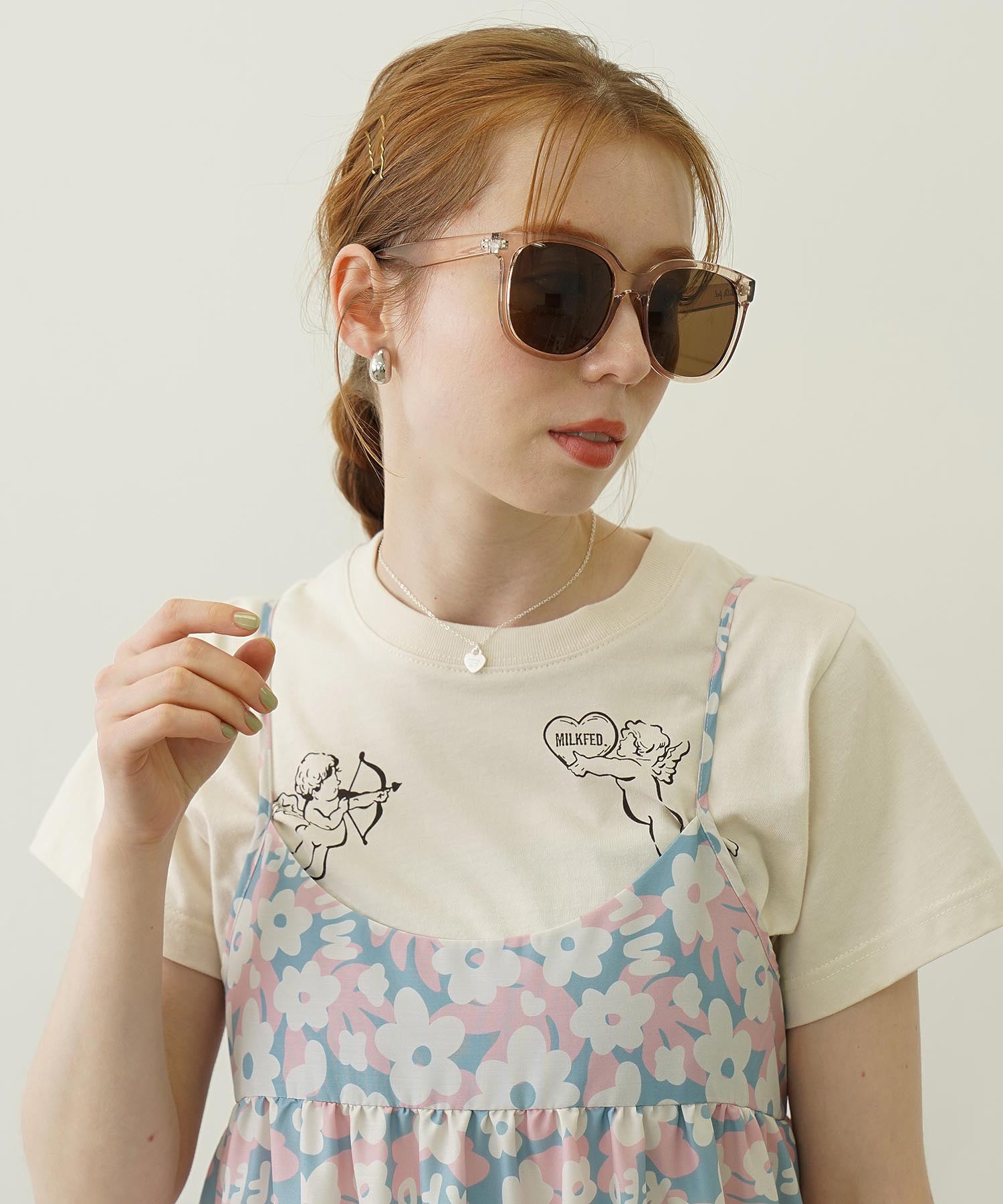 MILKFED. LOGO BIG SQUARE SUNGLASSES