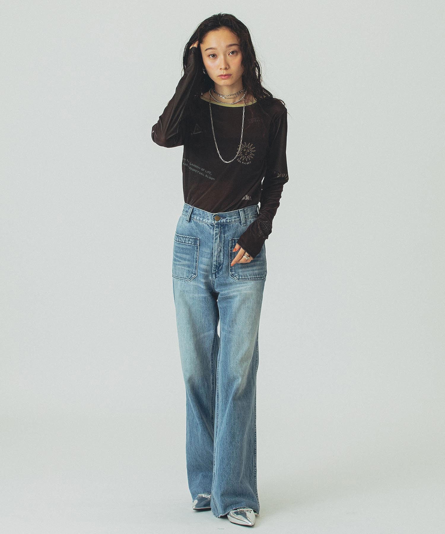 SHEER VELOUR L/S TEE