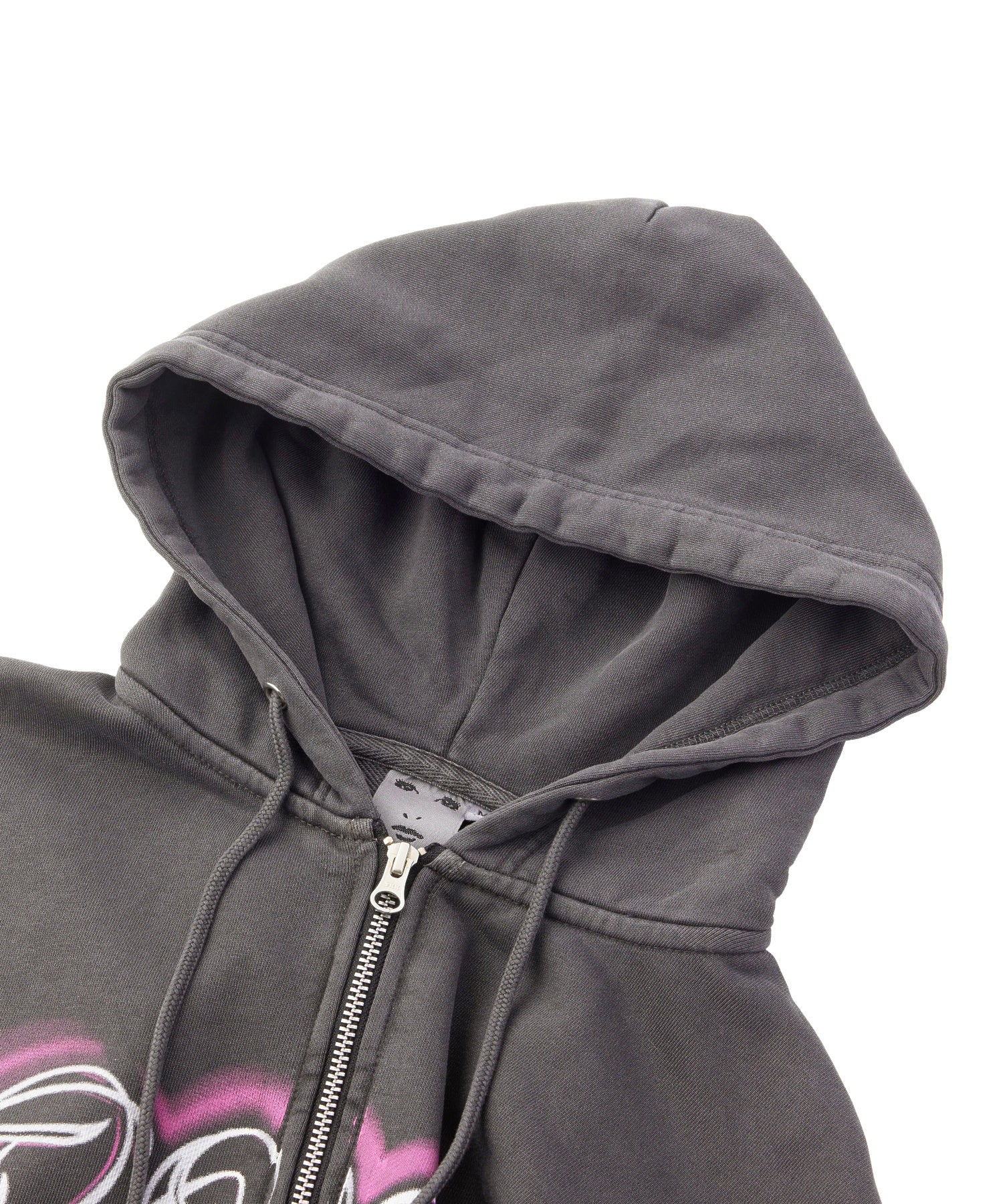 LETTERING SPRAY LOGO ZIP UP SWEAT HOODIE