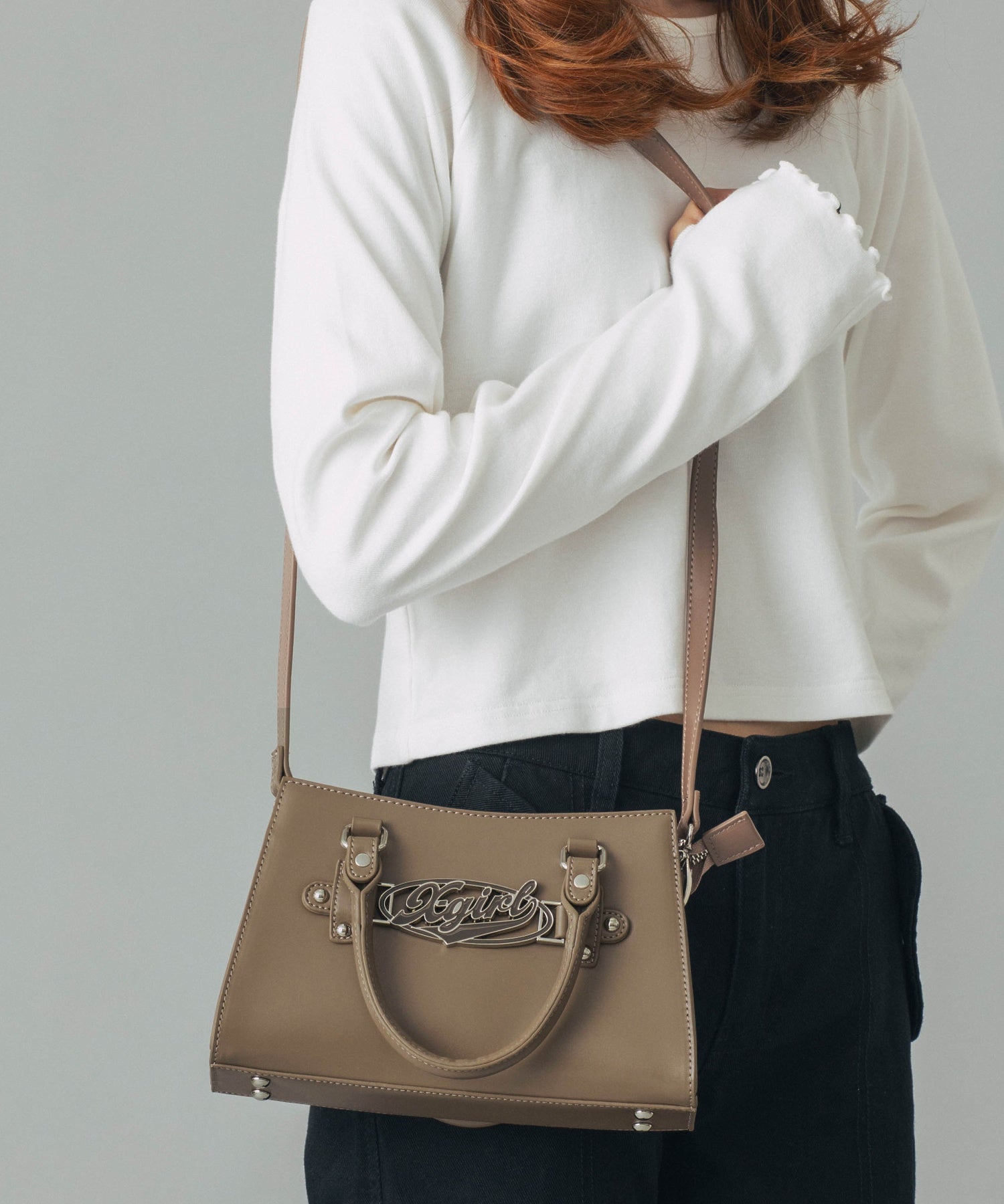 OVAL LOGO BUCKLE 2WAY SHOULDER BAG