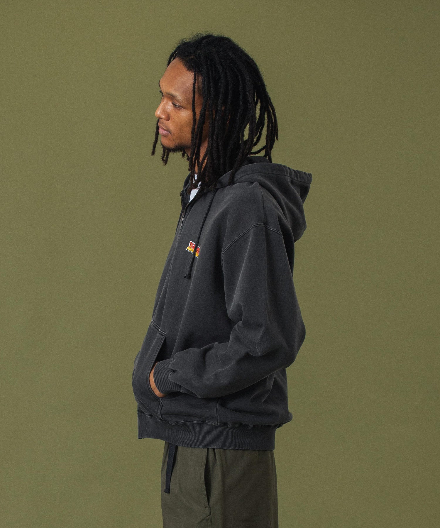 PIGMENTDYE INDY GRAB ZIP HOODED SWEAT SHIRT