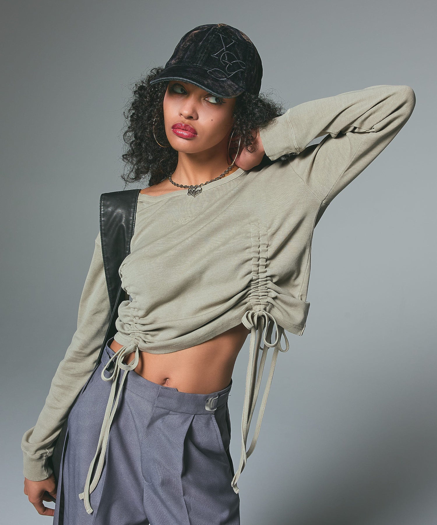 FLOCKED DENIM 6PANEL CAP