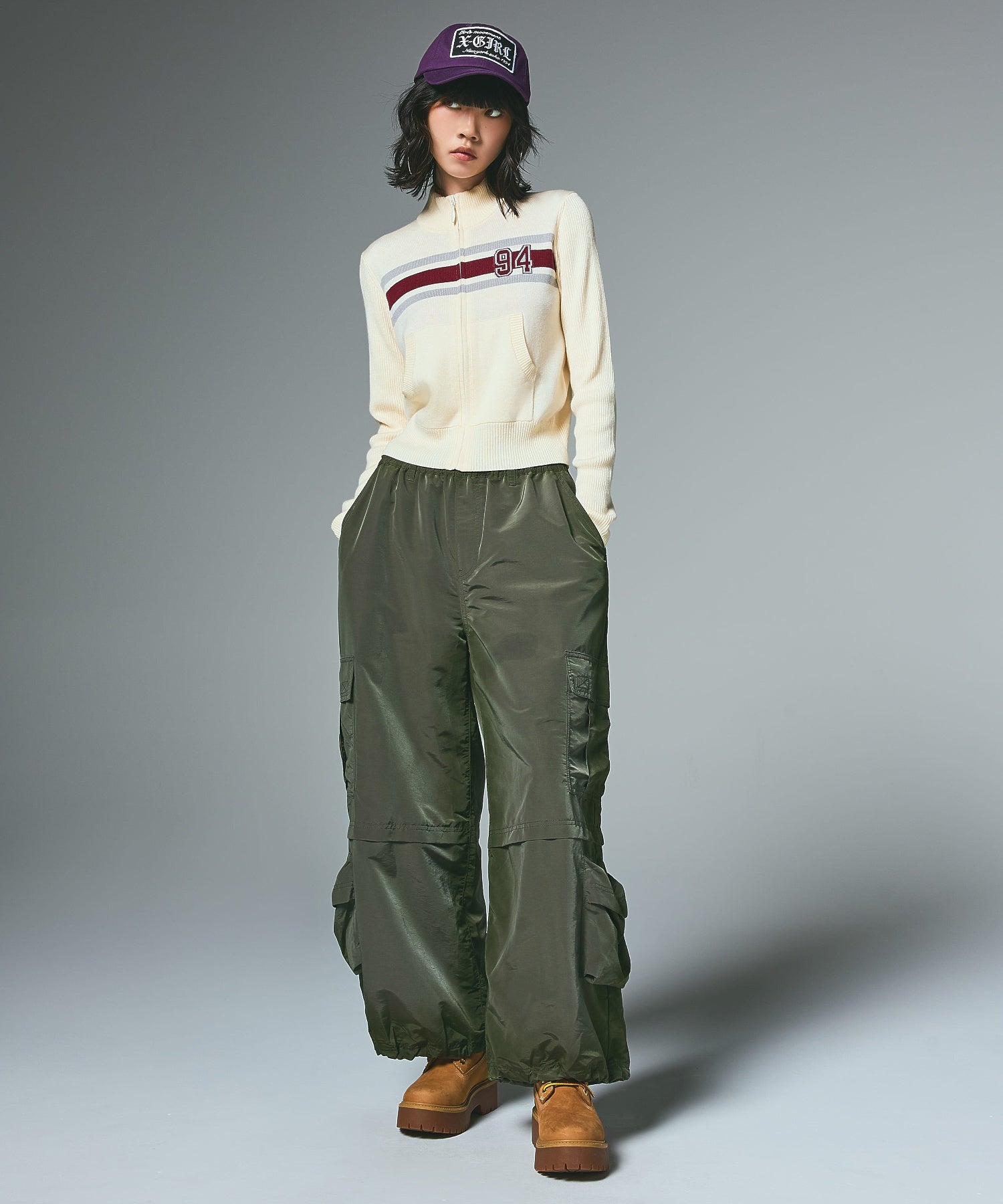 FADED WIDE LEG CARGO PANTS