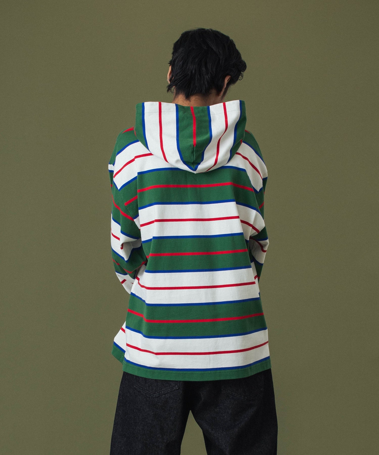STRIPE HOODED L/S SHIRT