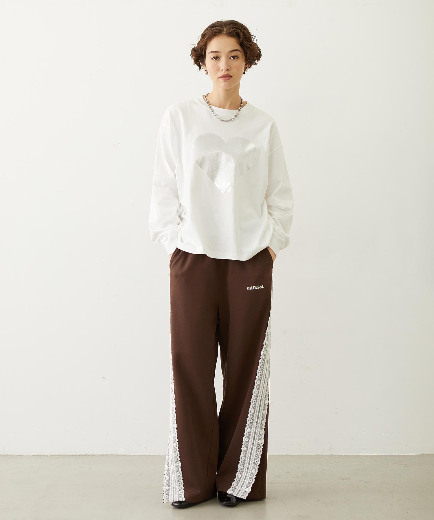 HEART FOIL PRINT L/S TEE