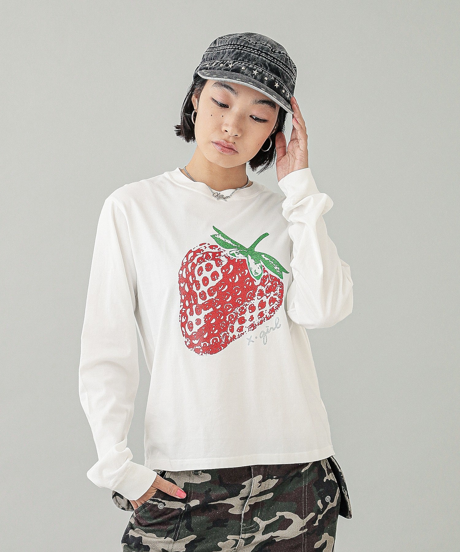 GLITTER STRAWBERRY L/S TEE