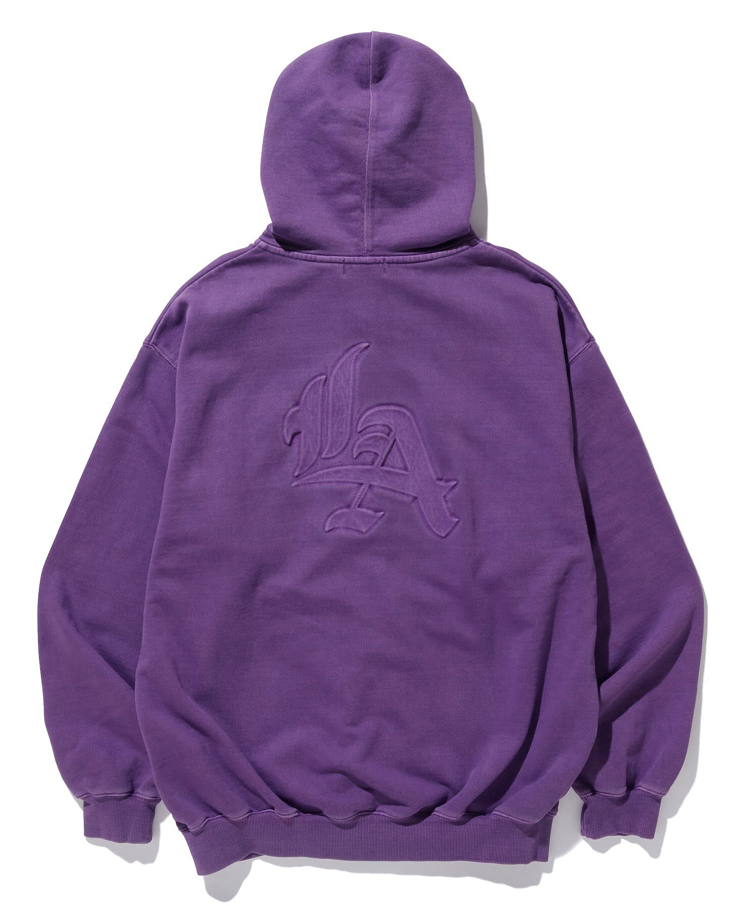 PIGMENT DYED EMBOSS LOGO ZIP HOODED SWEAT XLARGE