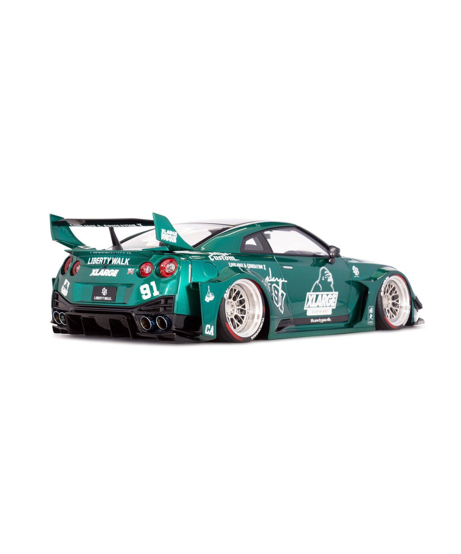 XLARGE×LIBERTY WALK 1/18 MakeUP LB Shiulette WORKS GT GTR GREEN