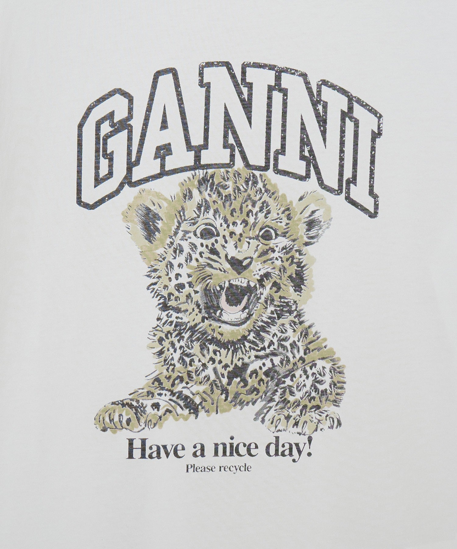 GANNI/BASIC JERSEY LEOPARD RELAXED T-SHIRT