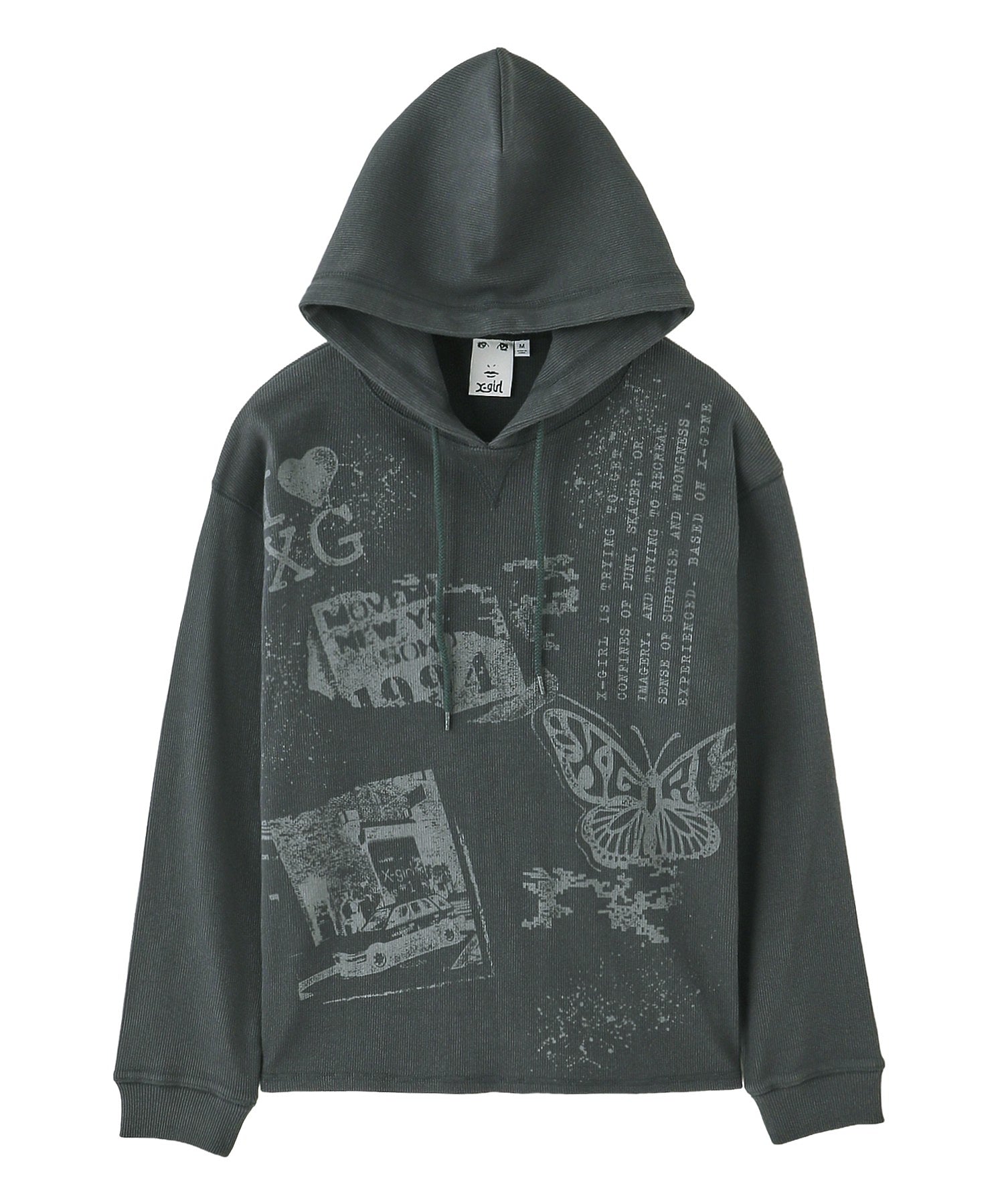 COLLAGE GRAPHIC HOODED TOP