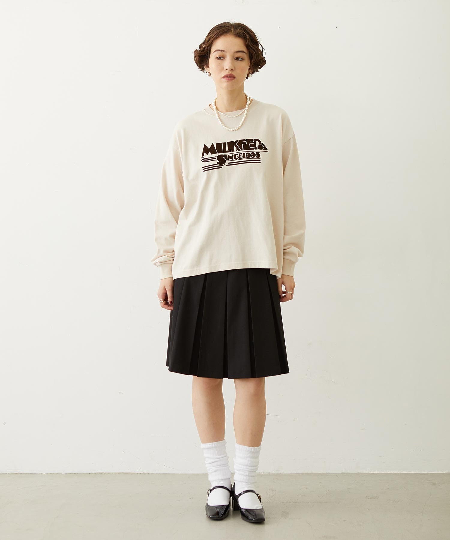 LOGO FLOCK PRINT L/S TEE