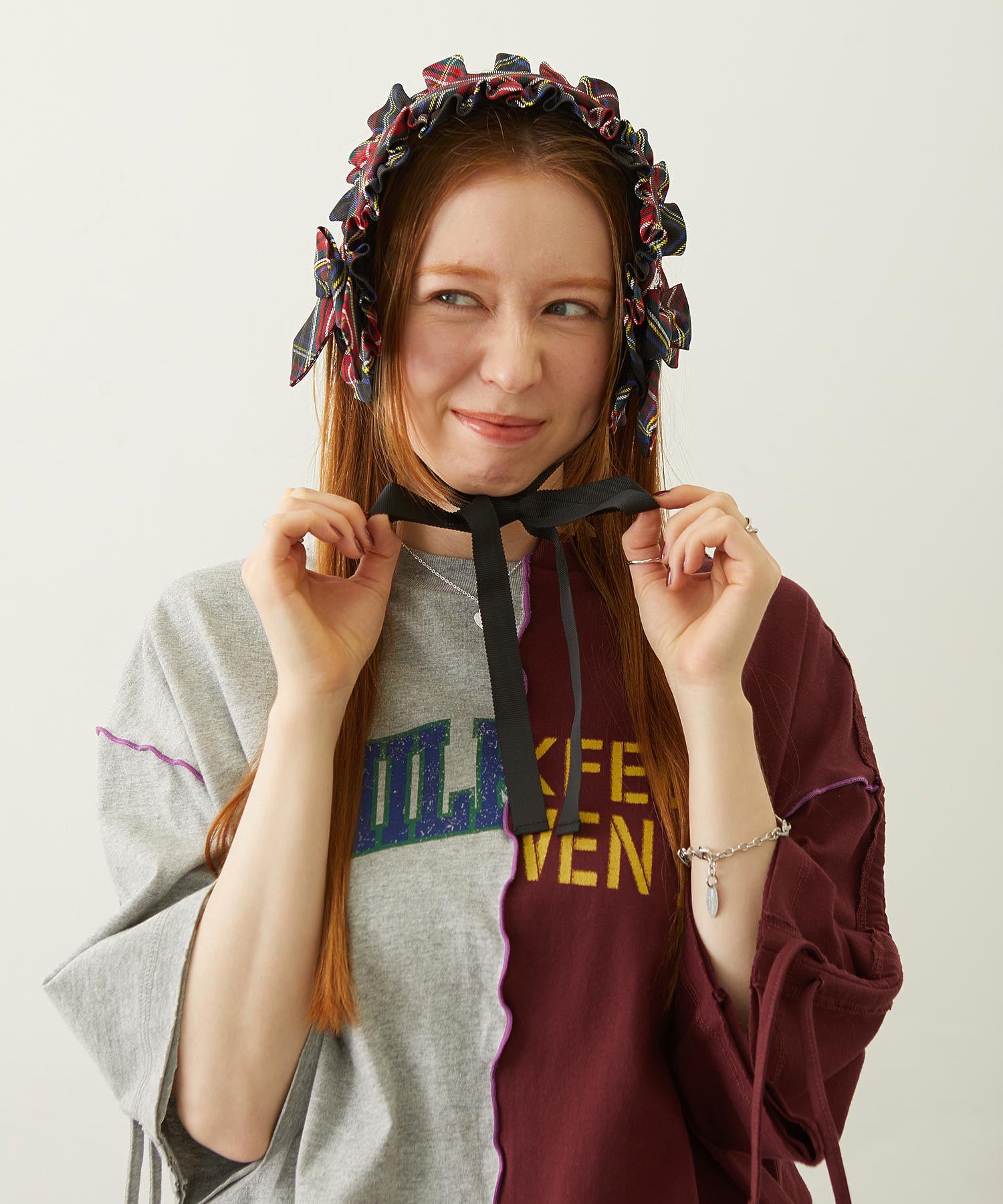 FRILLED TARTAN EARMUFFS
