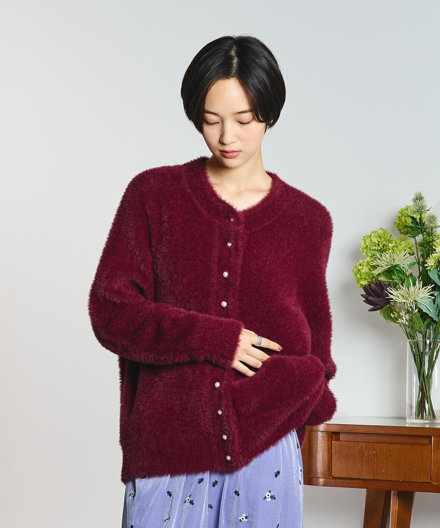 GENE HEAVENS/COTTON PEARL BUTTON CARDIGAN