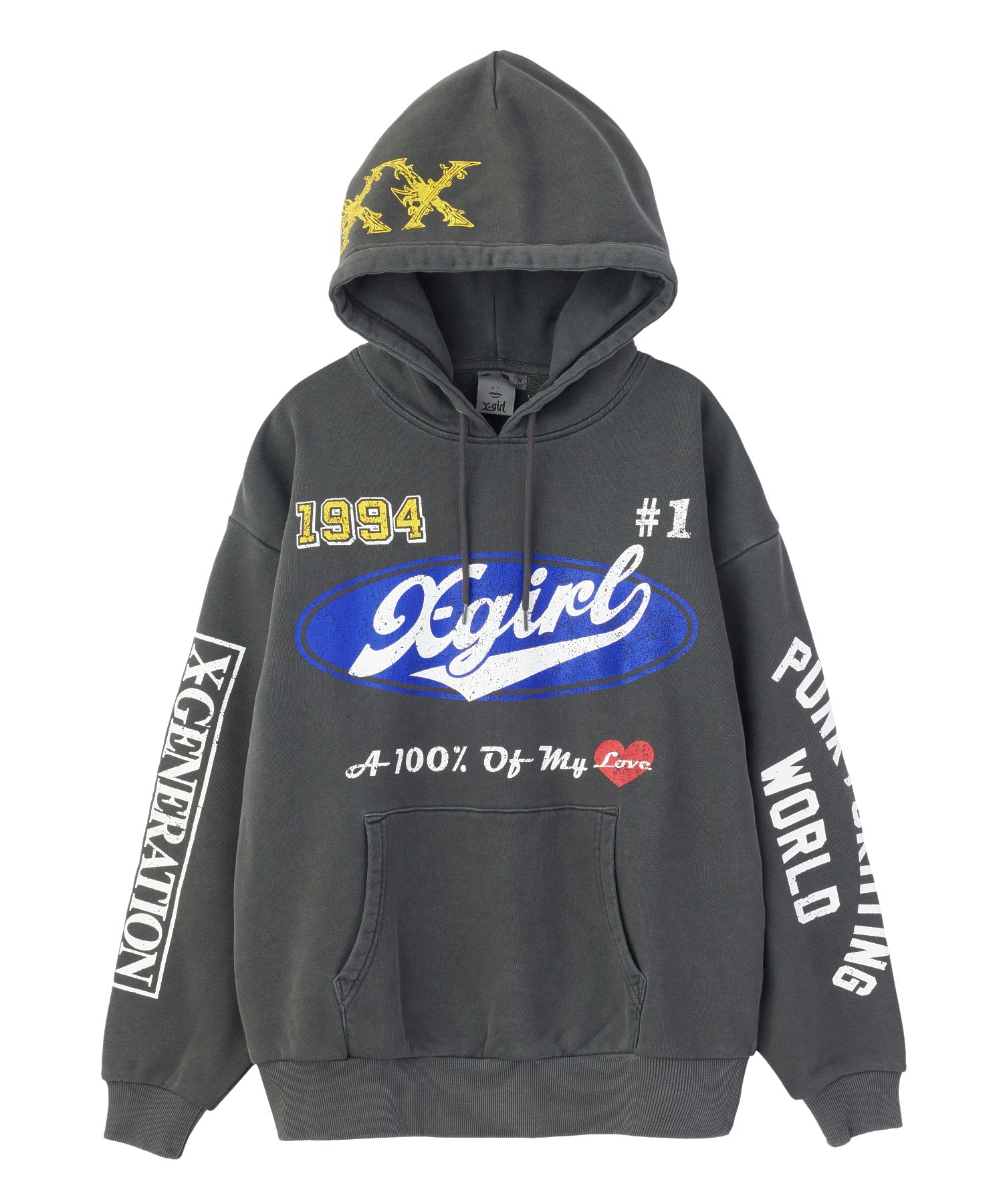 FADED MIX LOGO SWEAT HOODIE