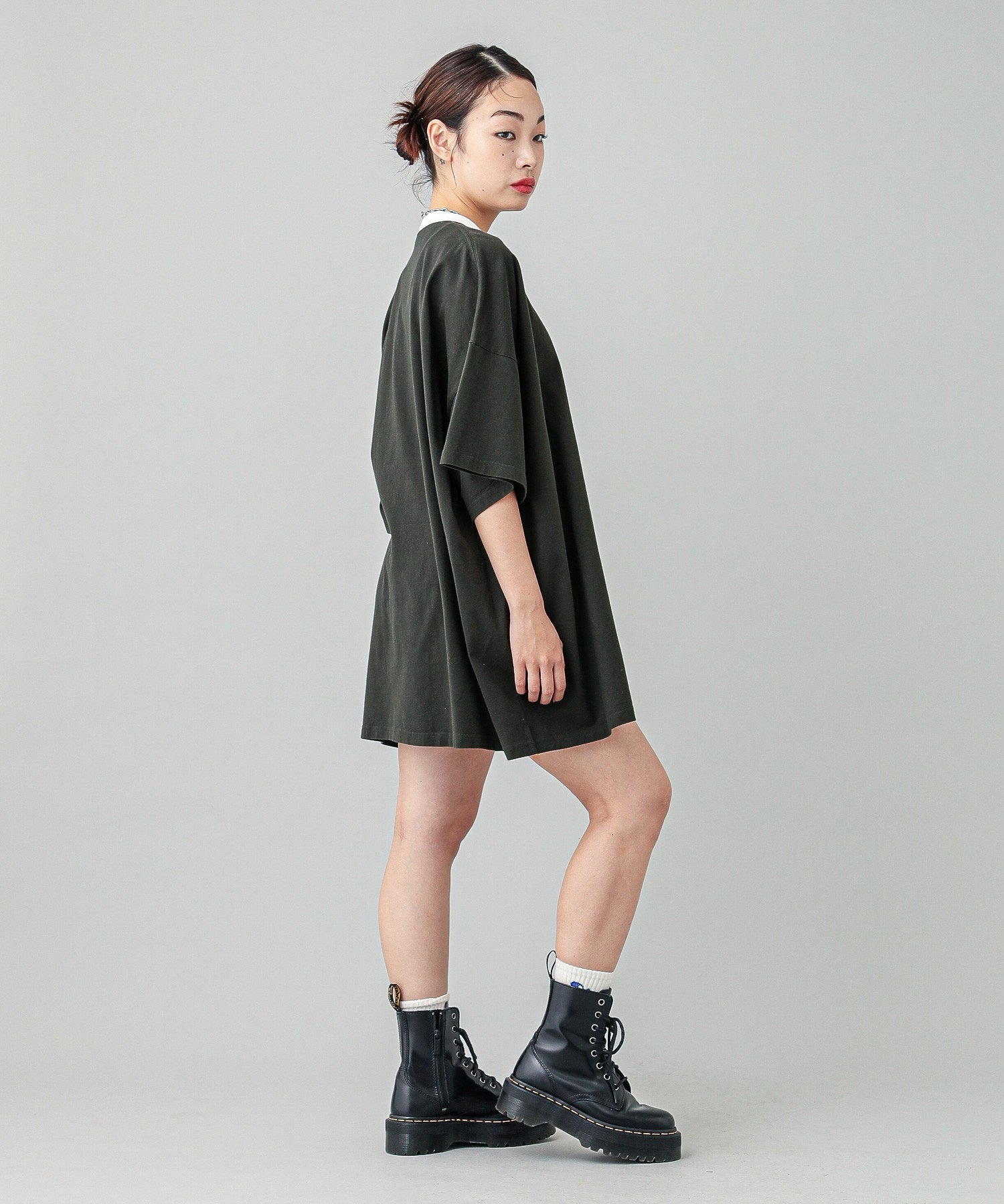 DOUBLE STRIPE S/S BIG TEE DRESS