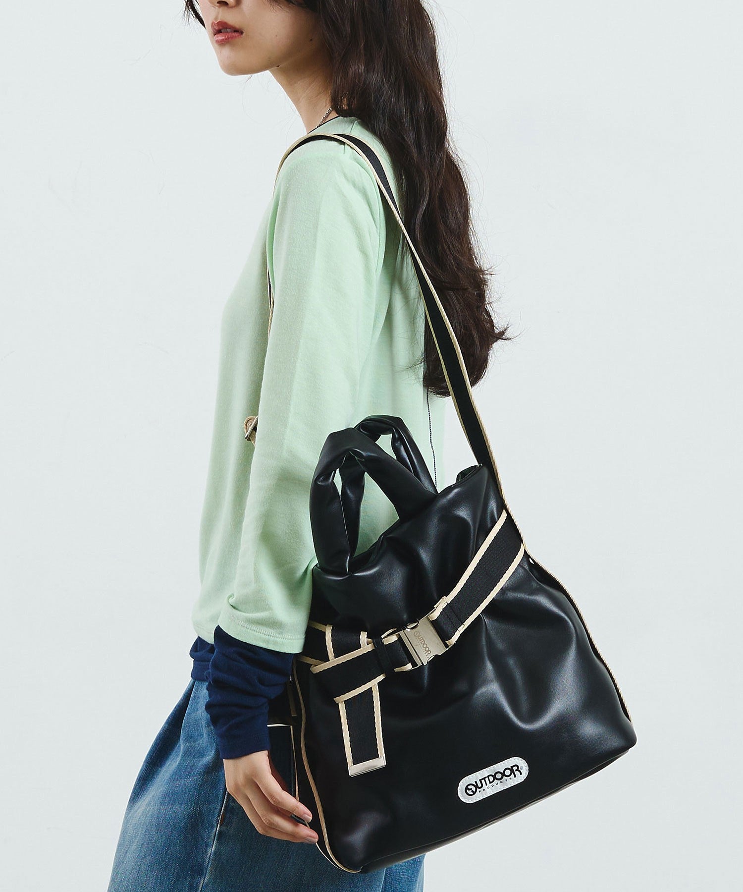【ROSE BUD別注】OUTDOOR/FAKE LEATHER 2WAY BELT BAG