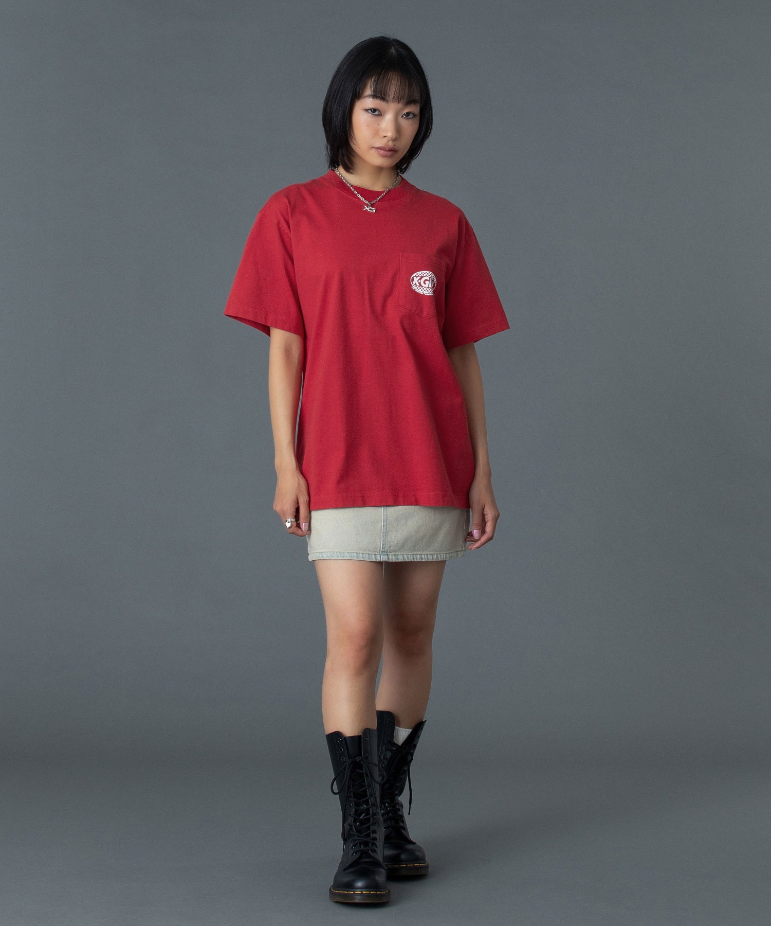 CHECKER OVAL LOGO POCKET S/S TEE