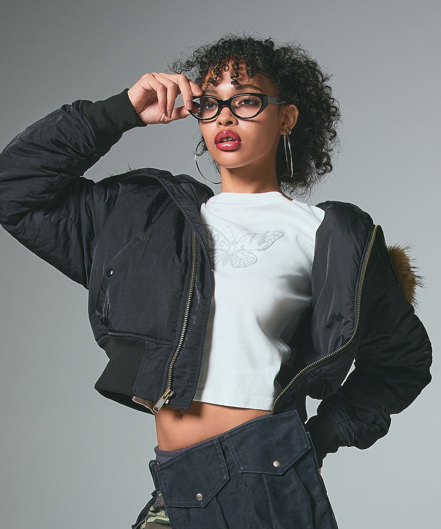 FAUX FUR HOODED JACKET