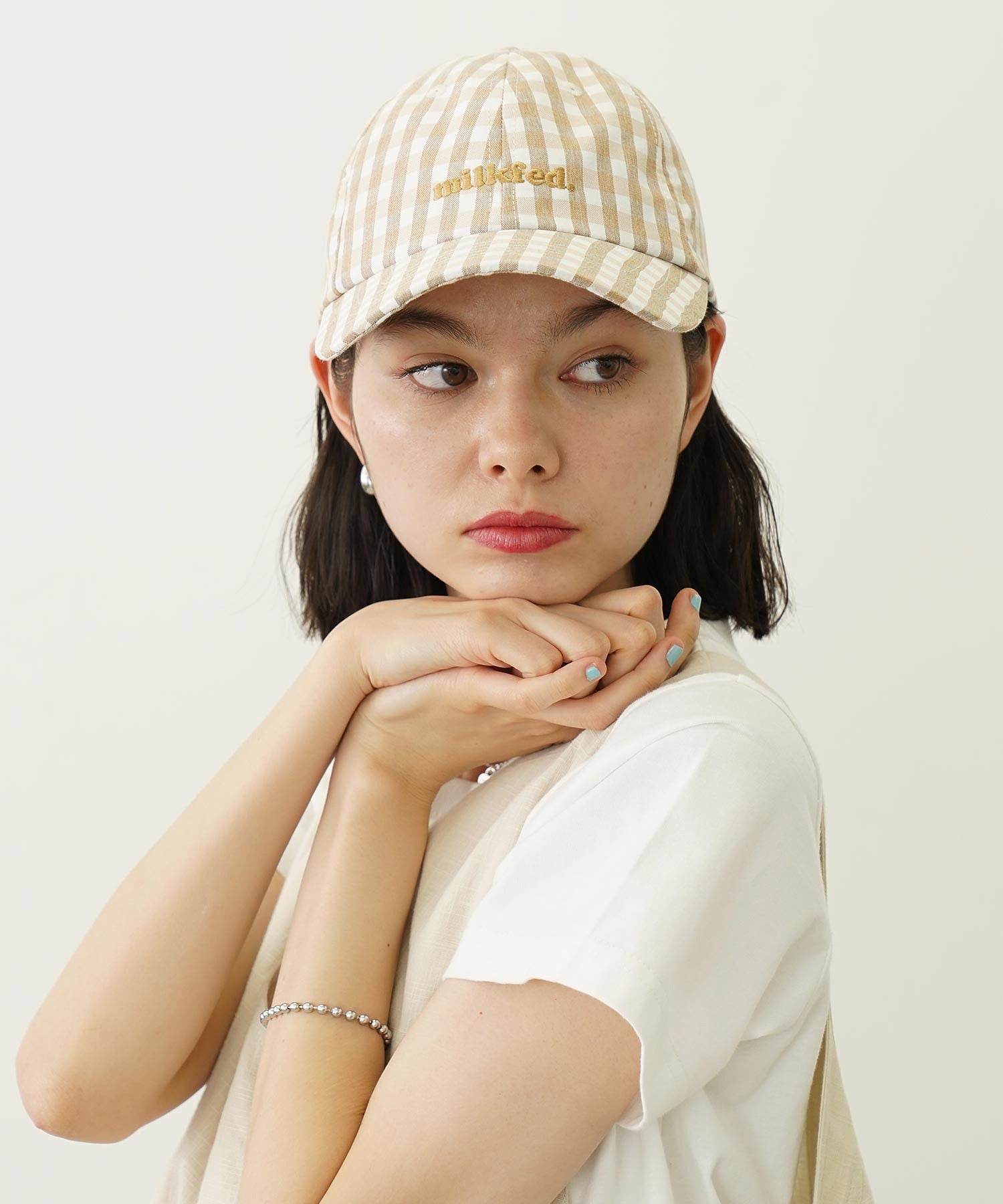 GINGHAM LOGO CAP