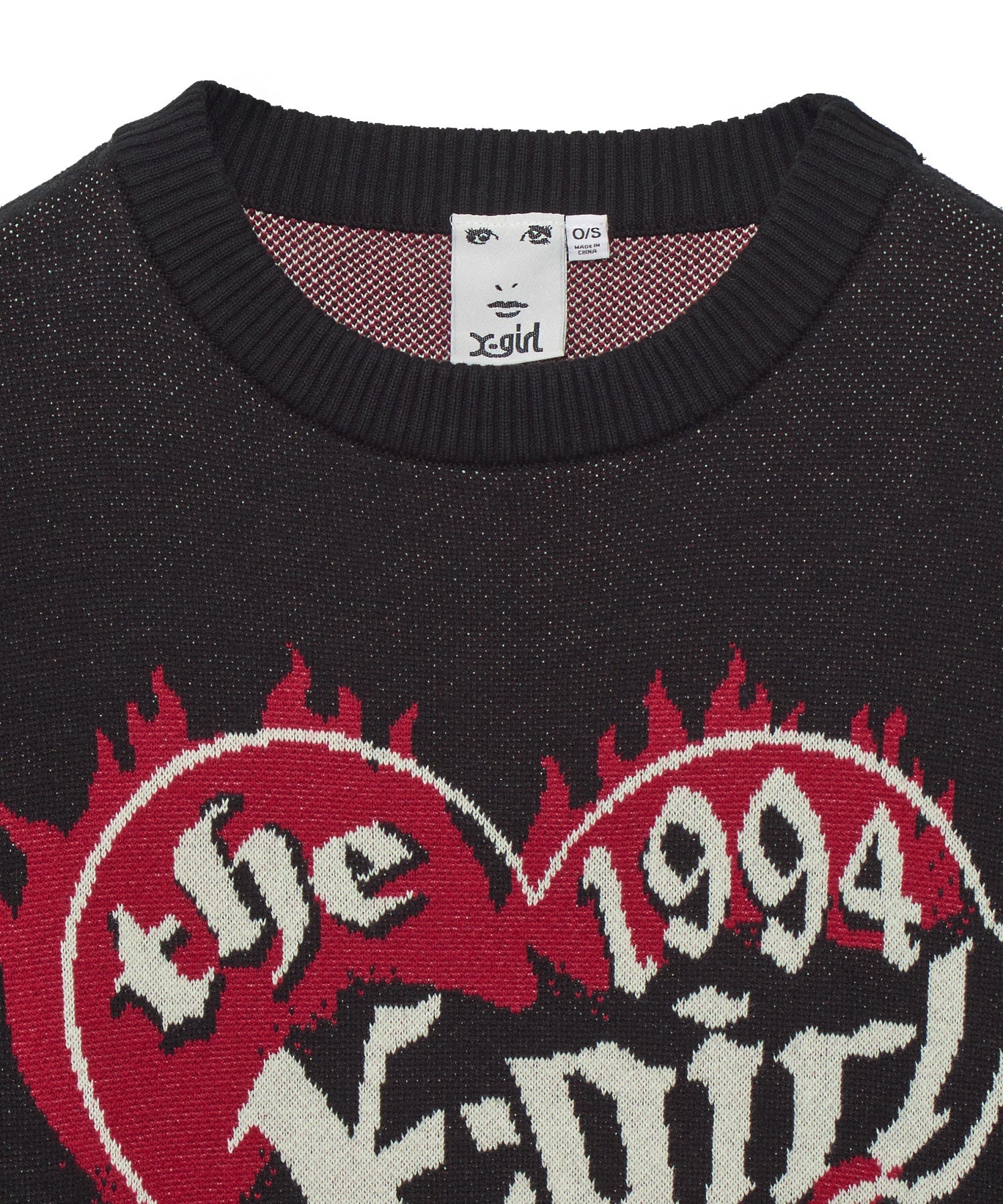 HEART LOGO JACQUARD KNIT TOP