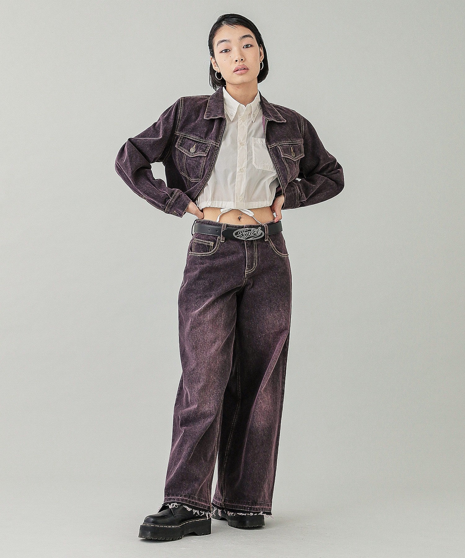 LOW RISE OVERDYED DENIM PANTS