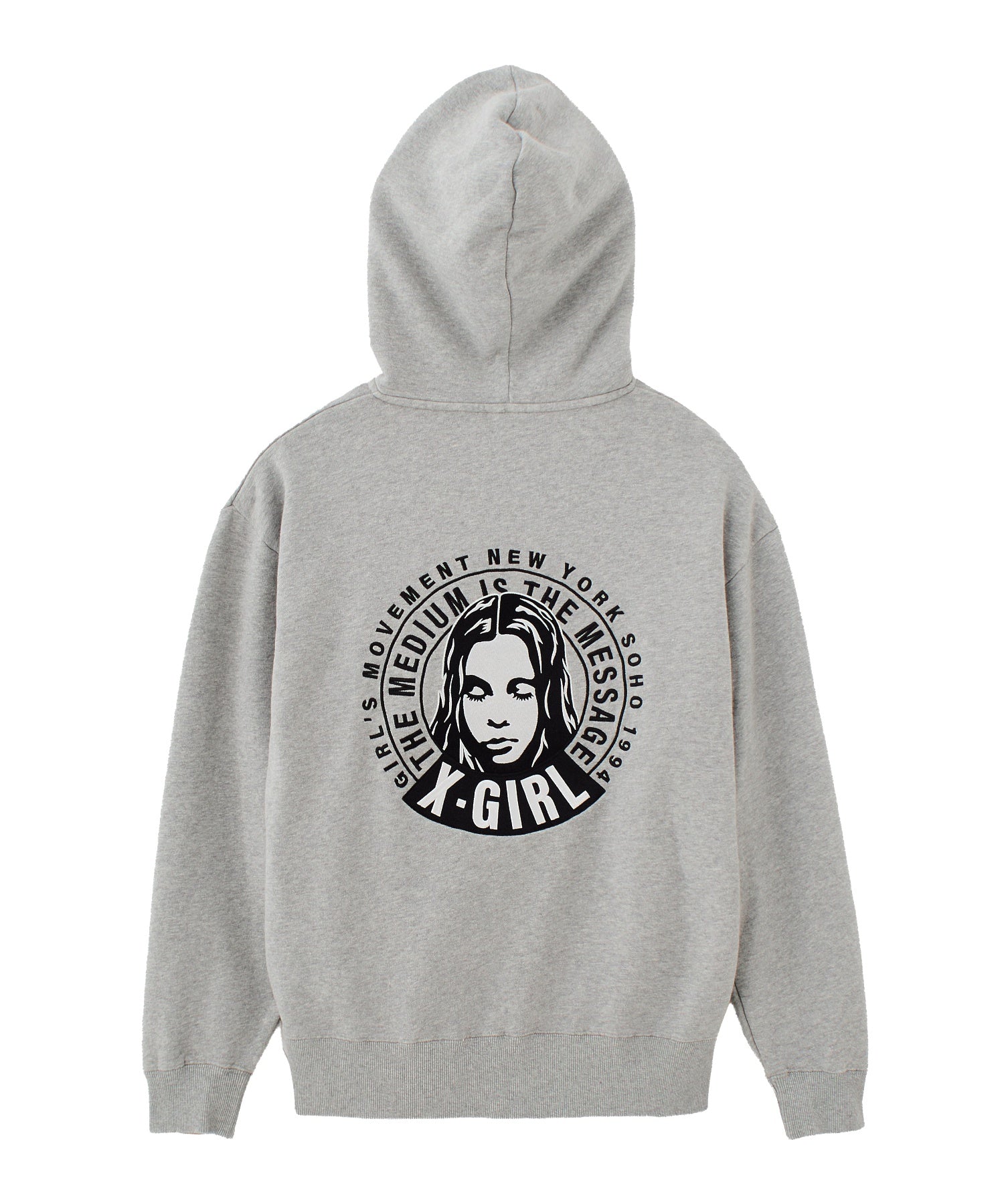 CIRCLE MESSAGE AND FACE ZIP UP SWEAT HOODIE