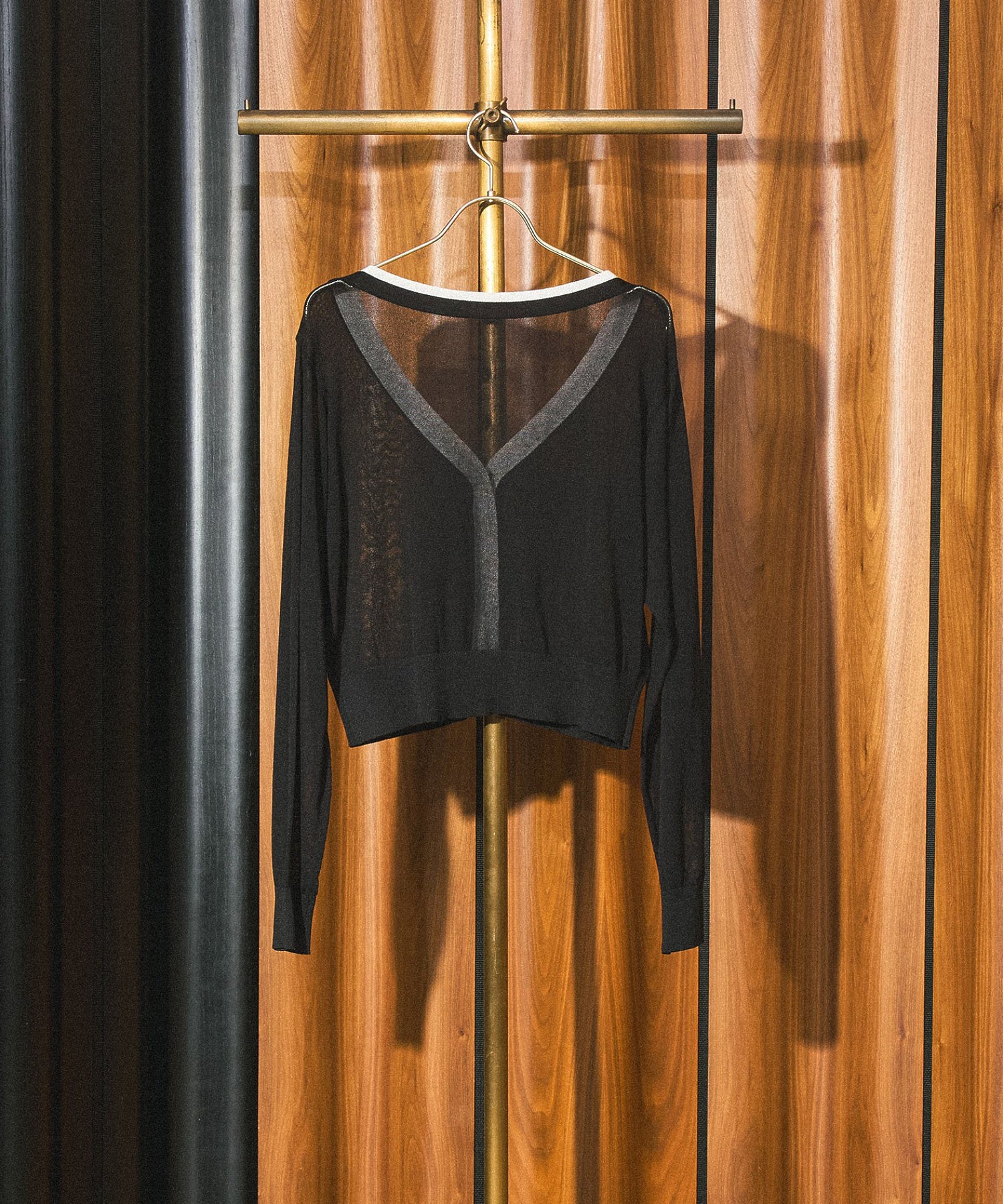 KNITTED RIB CARDIGAN