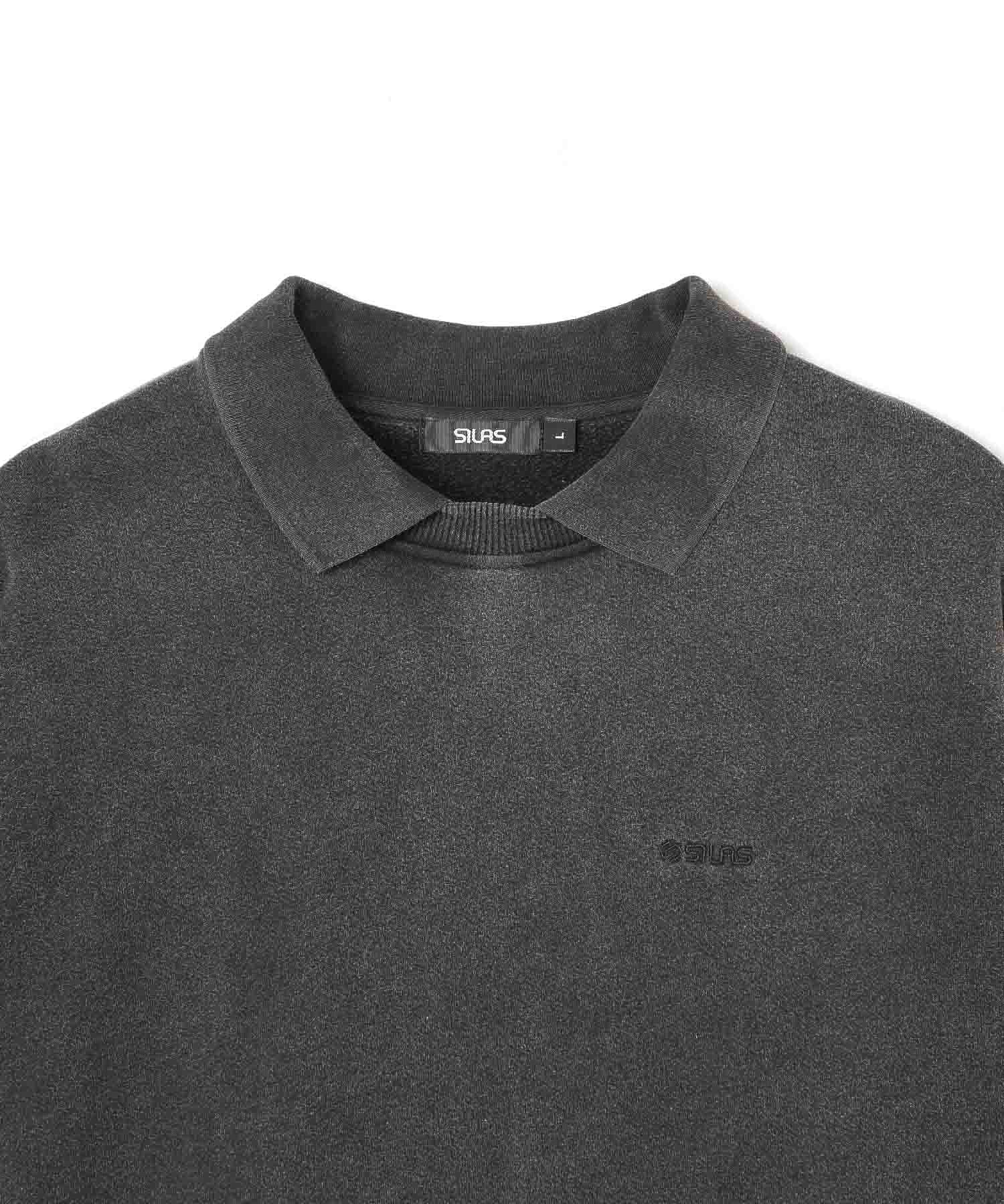 GARMENT DYED WIDE COLLARED TOP