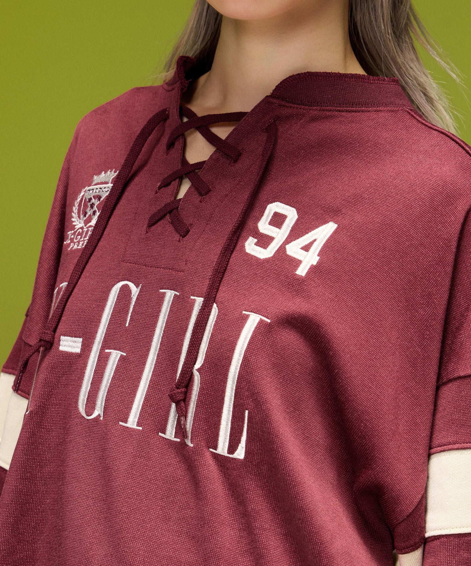 LACED UP FOOTBALL L/S TOP