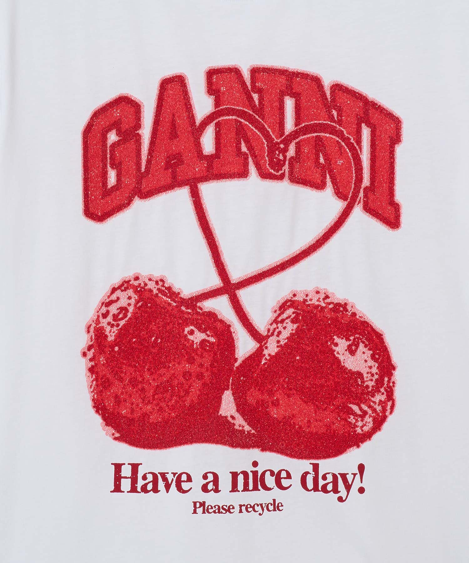 GANNI/BASIC COTTON JERSEY CHERRY WITH CAVIAR