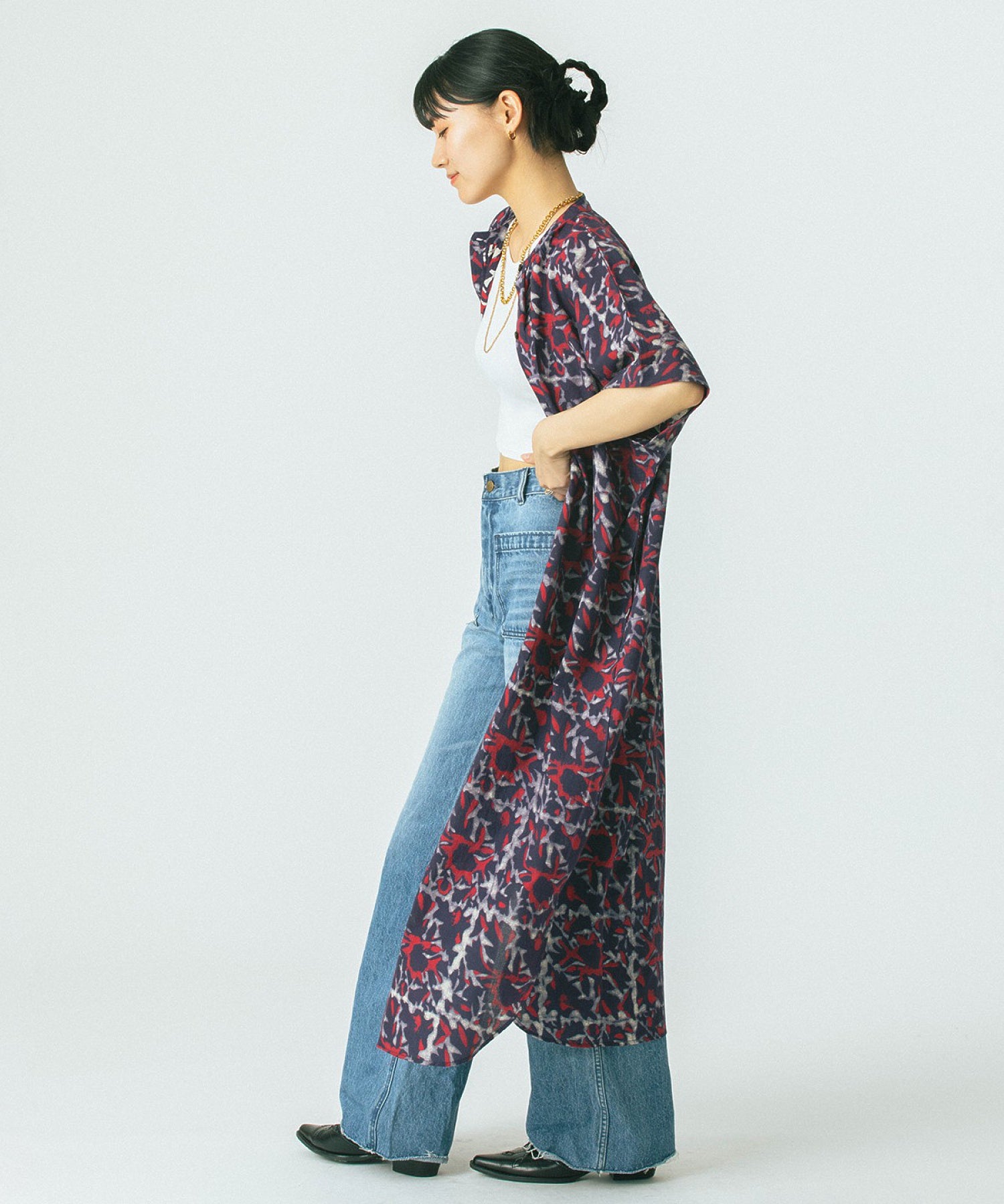 INDIGO FLOWER SHIRTS OP