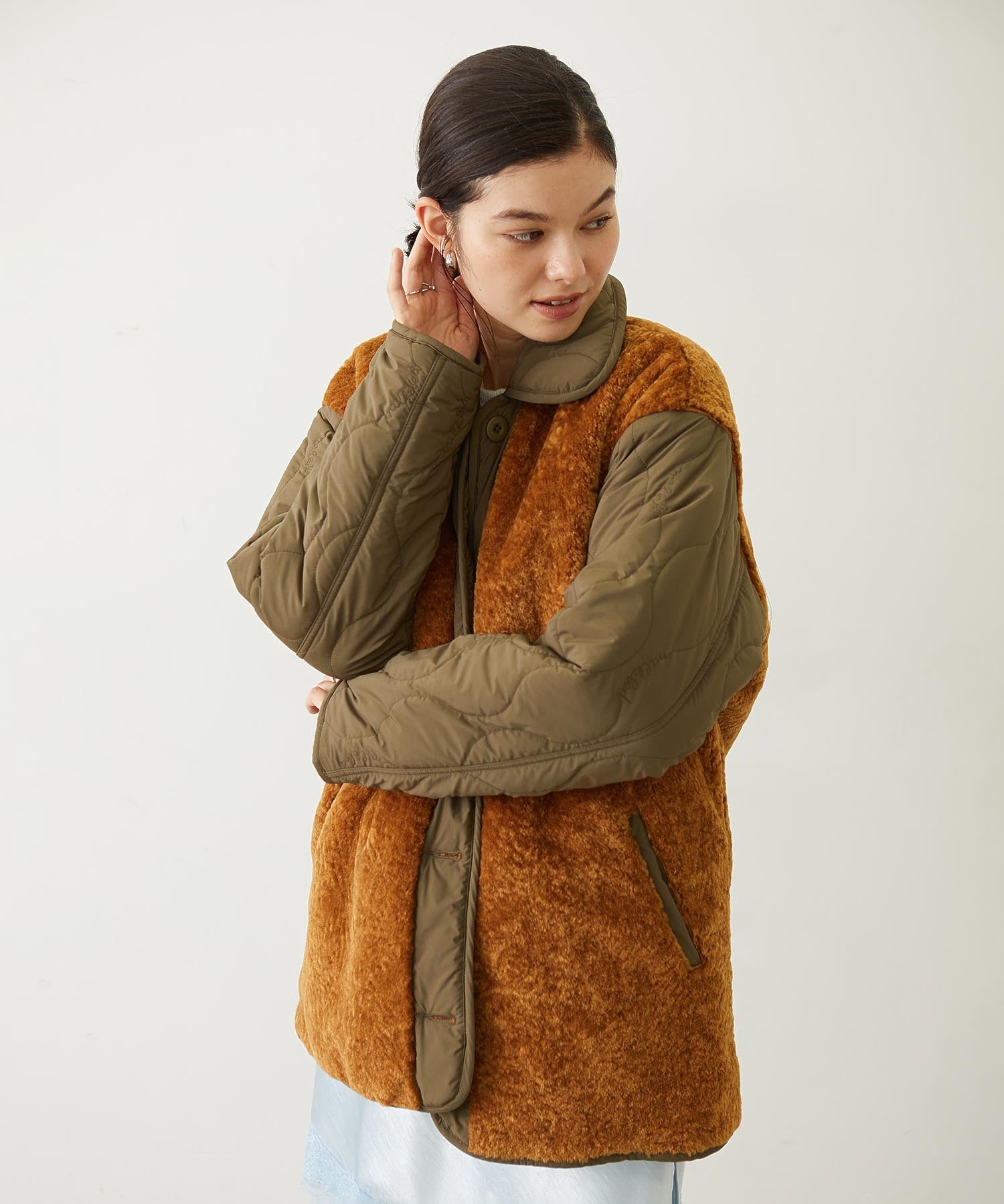 REVERSIBLE QUILTED LOGO LONG COAT