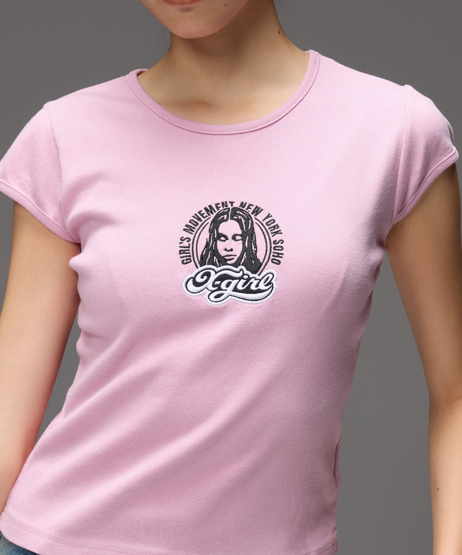 FACE AND LOGO PATCH S/S BABY TEE