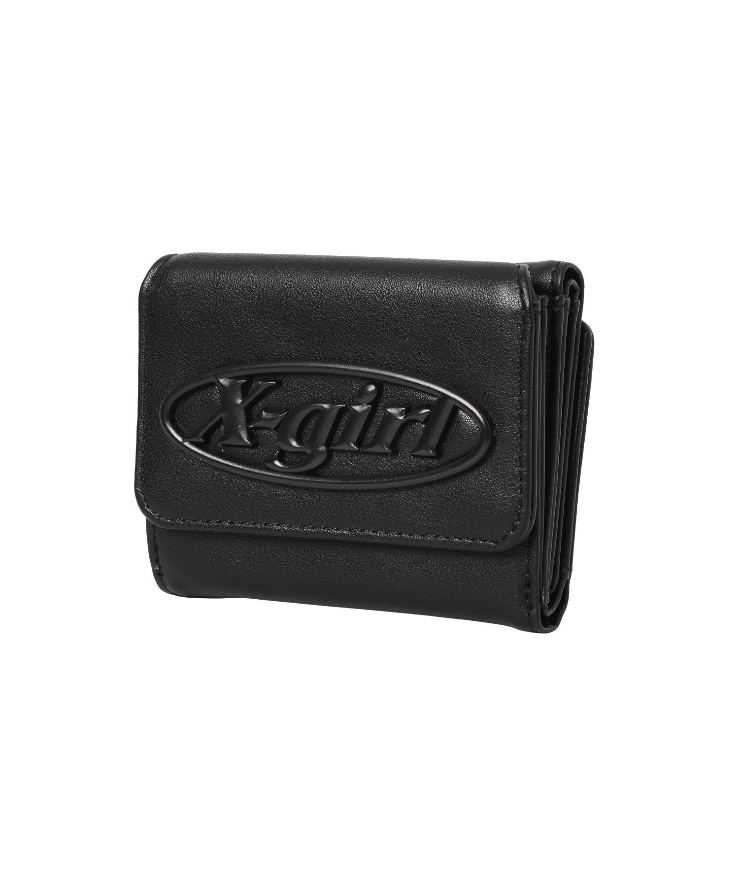 TONAL OVAL LOGO BUCKLE FAUX LEATHER MINI WALLET