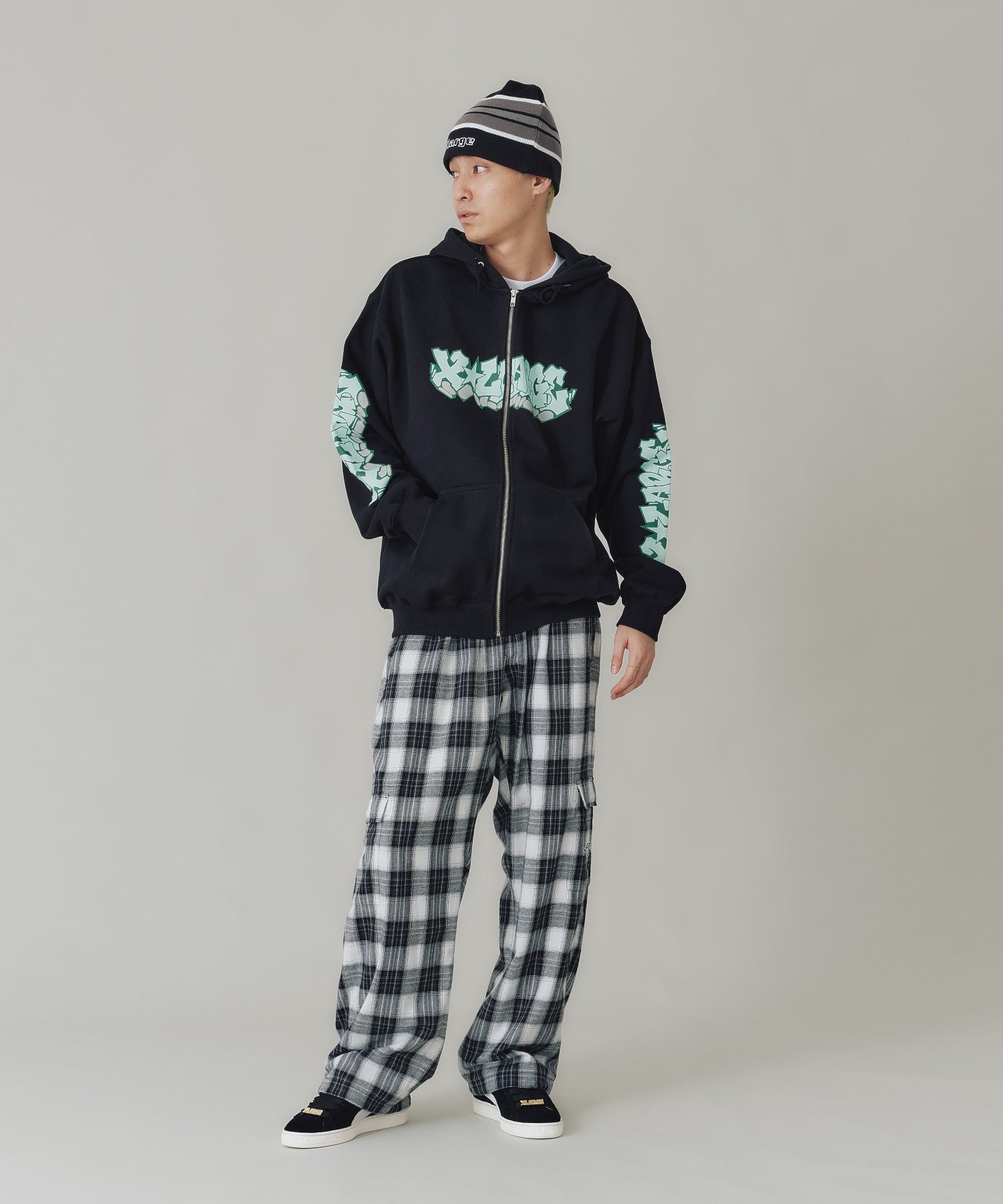 GRAFFITI ZIP UP HOODED SWEATSHIRT
