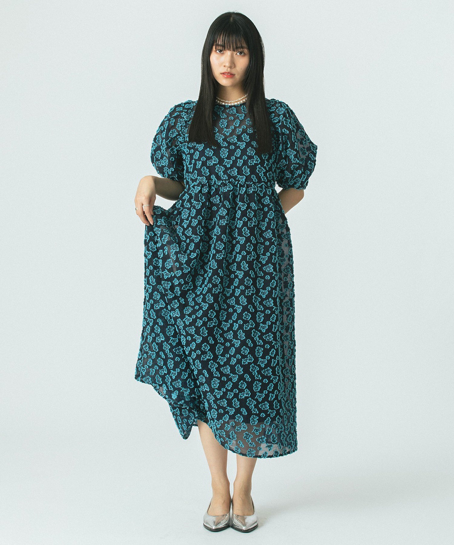 FLOWER JACQUARD DRESS