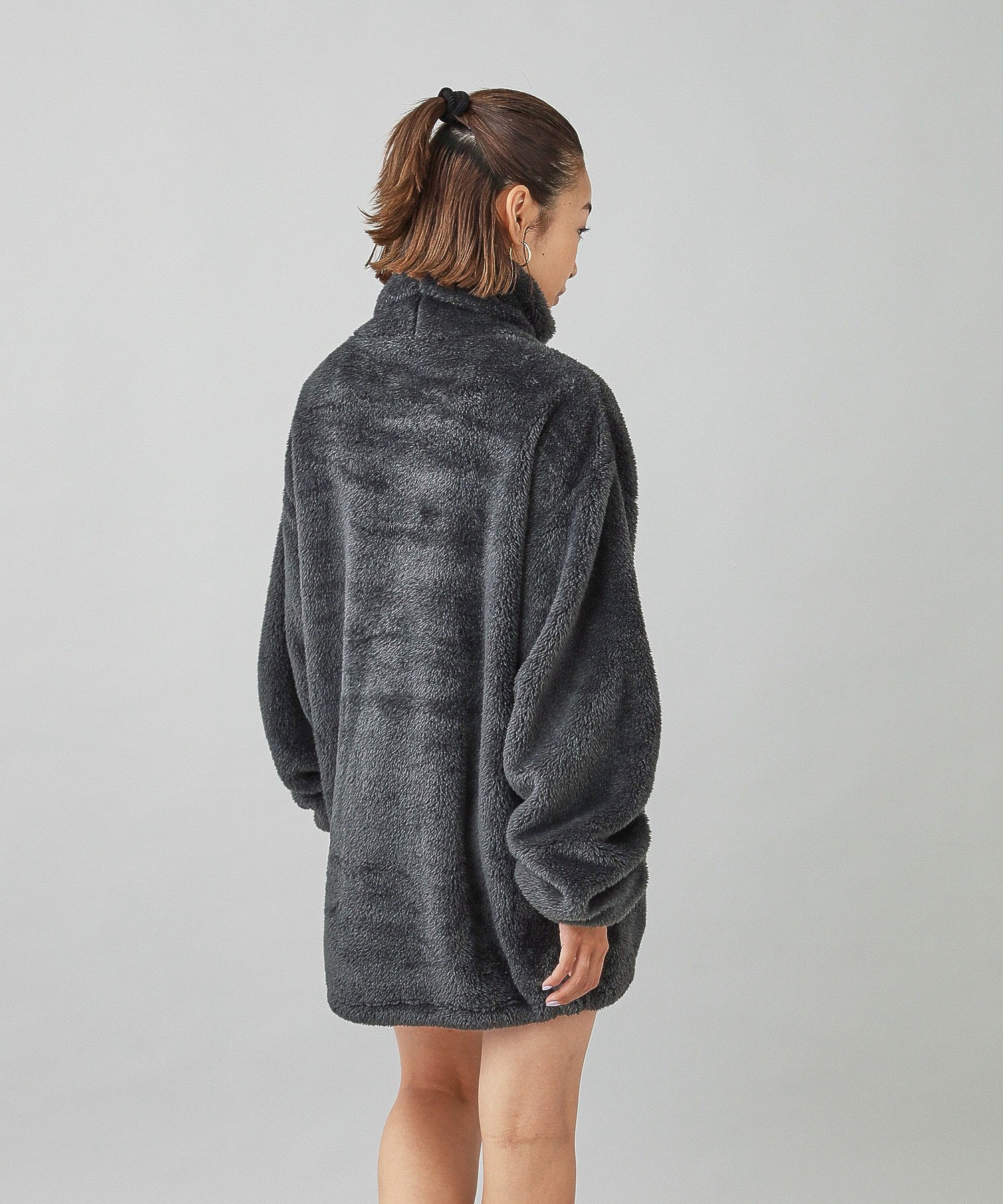 MOCK NECK FLUFFY TUNIC