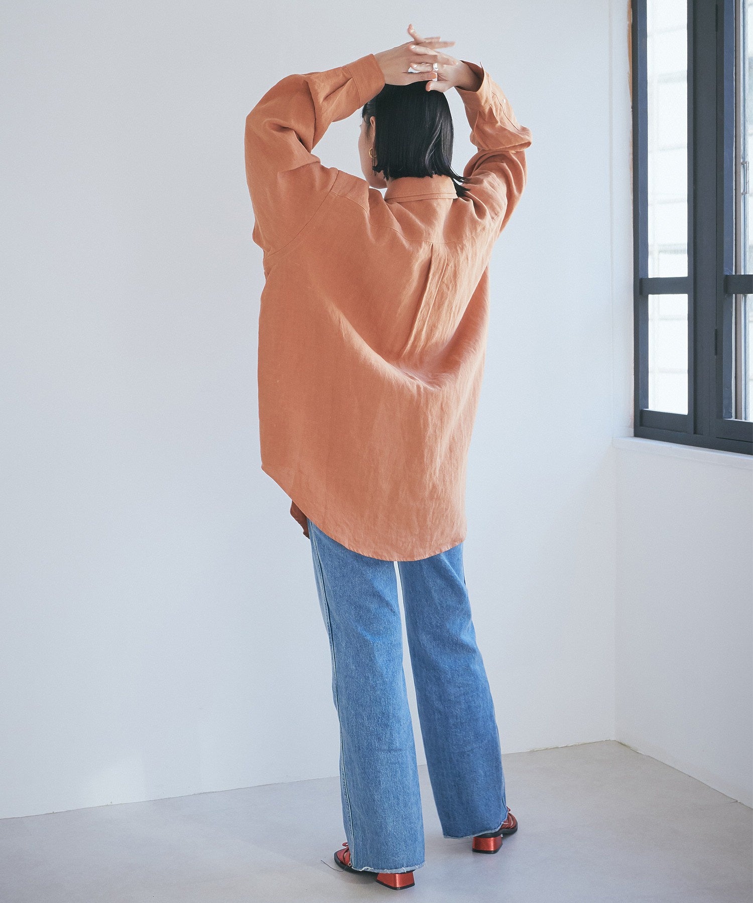 ボタンダウン ダブルネックシャツ