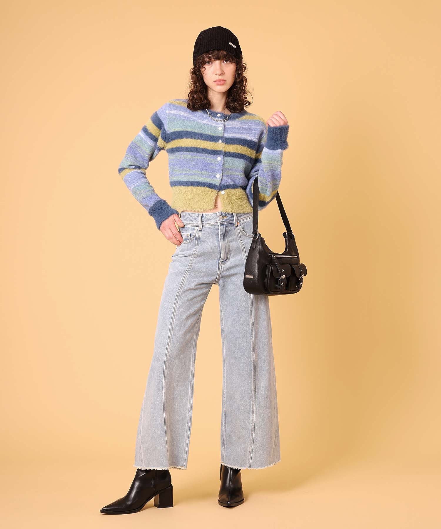 マルチボーダーシャギーカーディガン