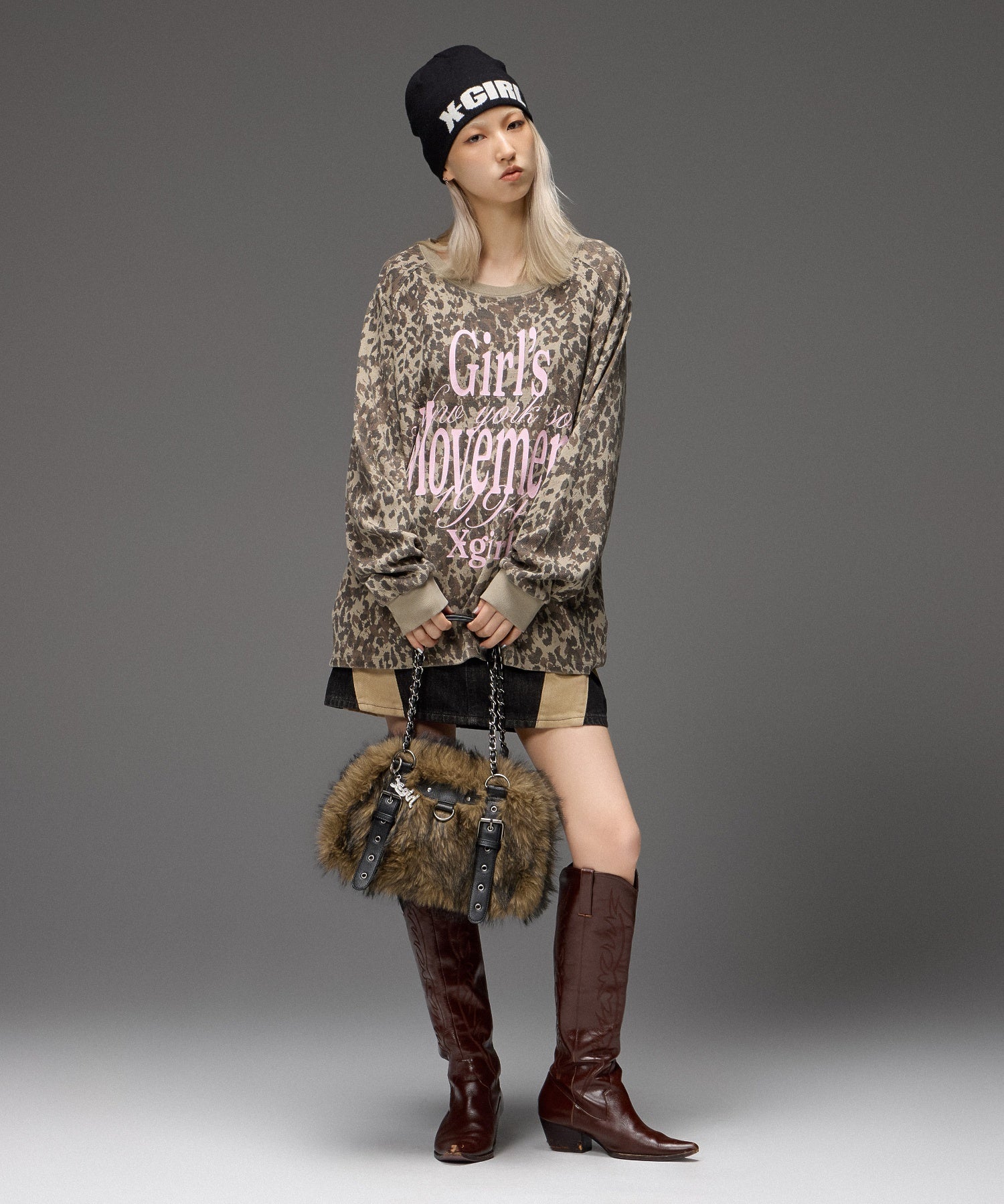 FAUX FUR CHAIN BAG