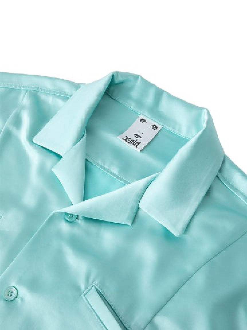 SATIN OPEN COLLAR SHIRT X-girl