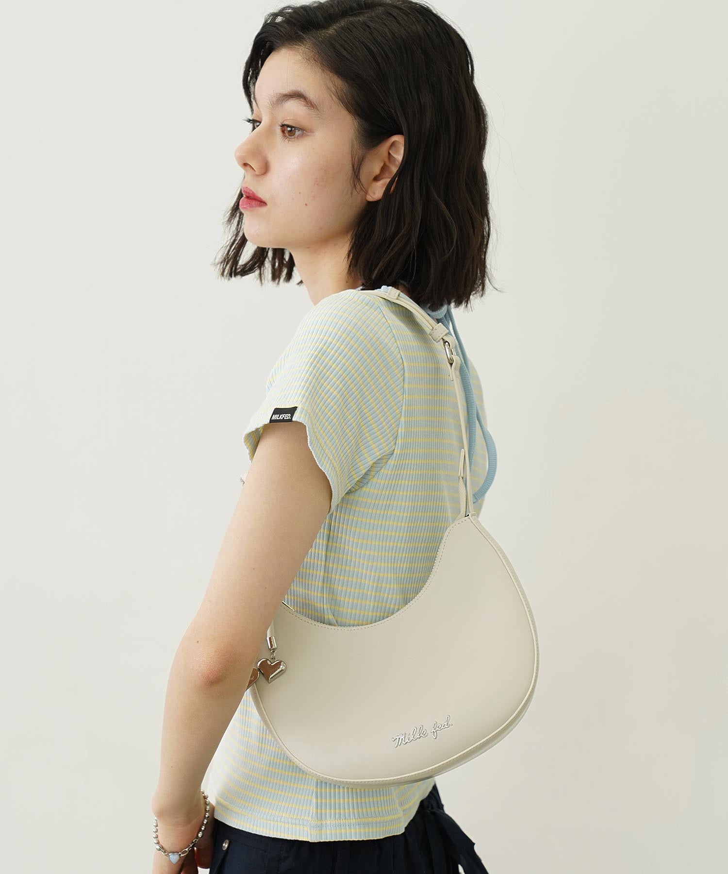 HEART CHARM ONE HANDLE BAG