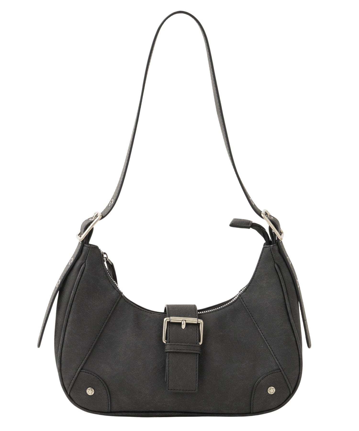 DISTRESSED FAUX LEATHER BELT HAND BAG