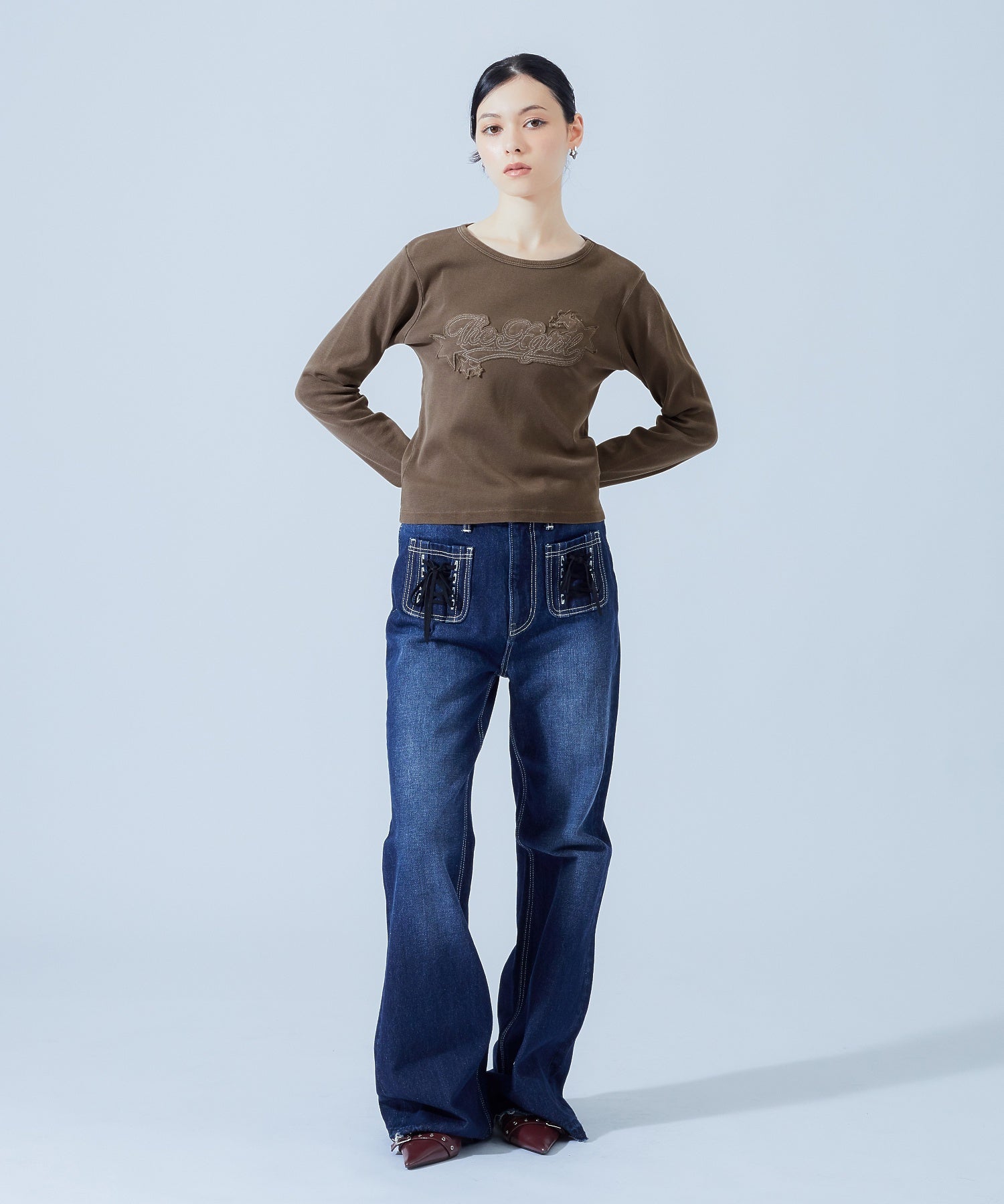STAR LOGO PATCH FADED L/S COMPACT TOP