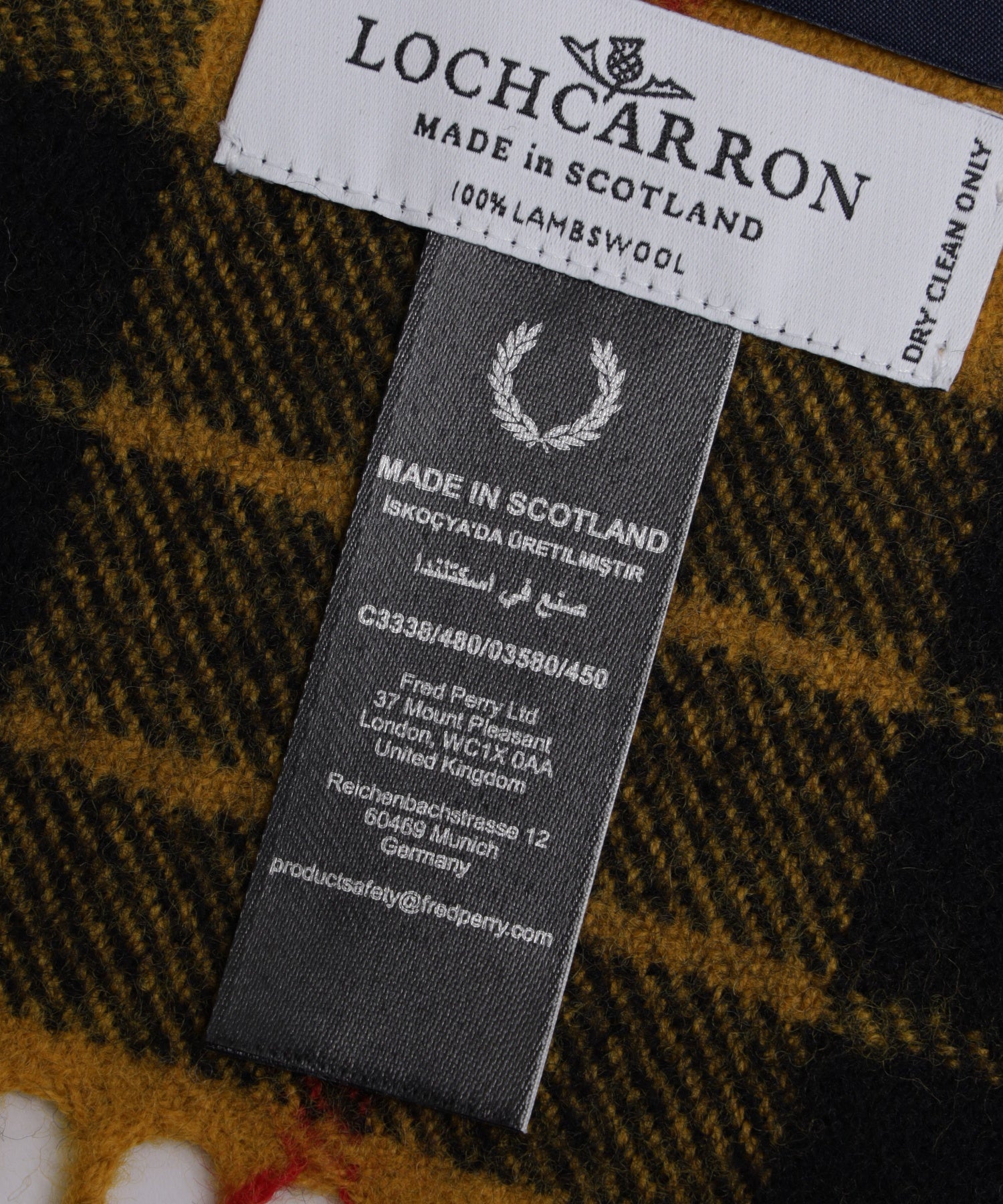 FRED PERRY/フレッドペリー/LAMBSWOOL SCARF C3338