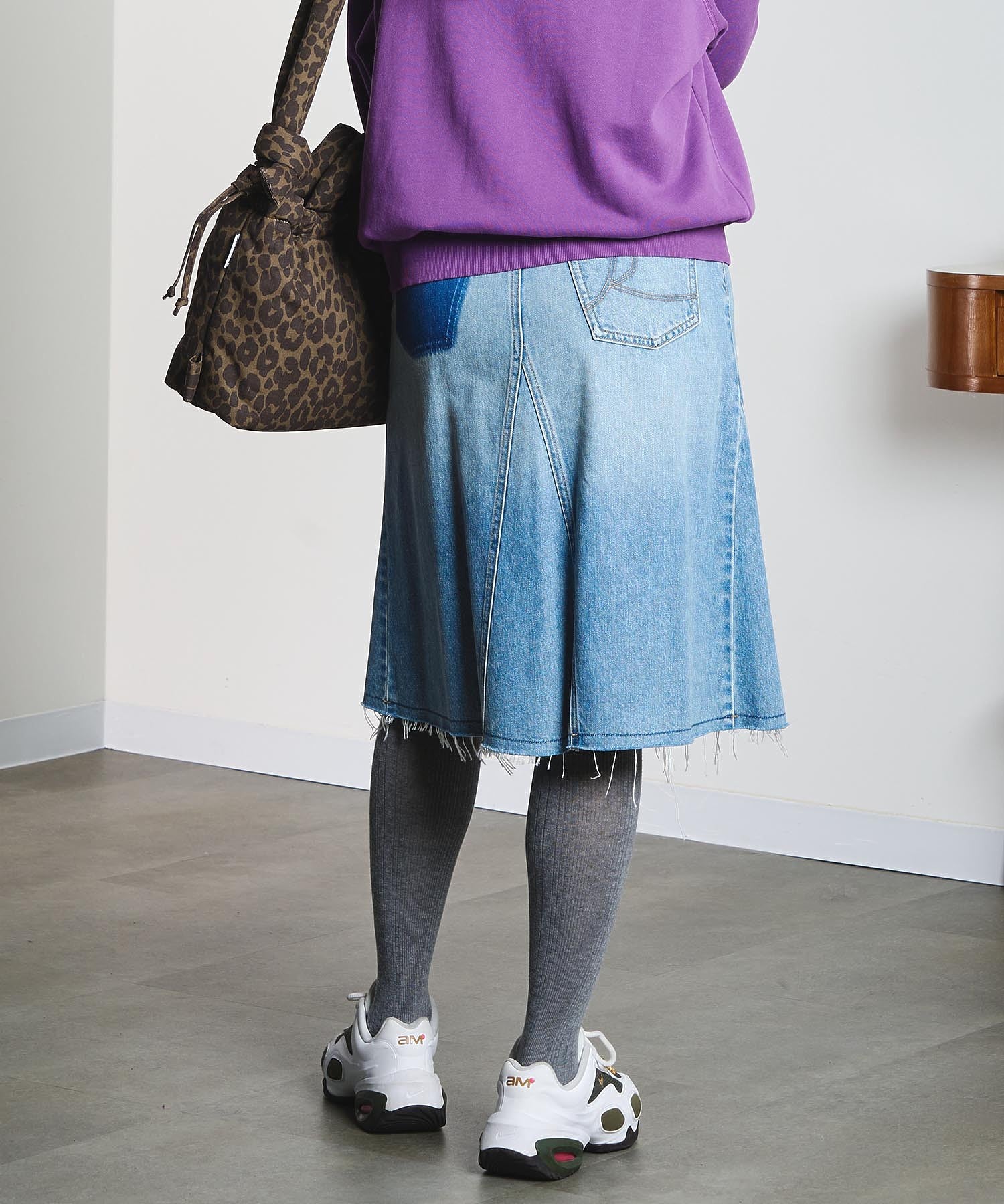 PANEL DENIM MINI SKIRT