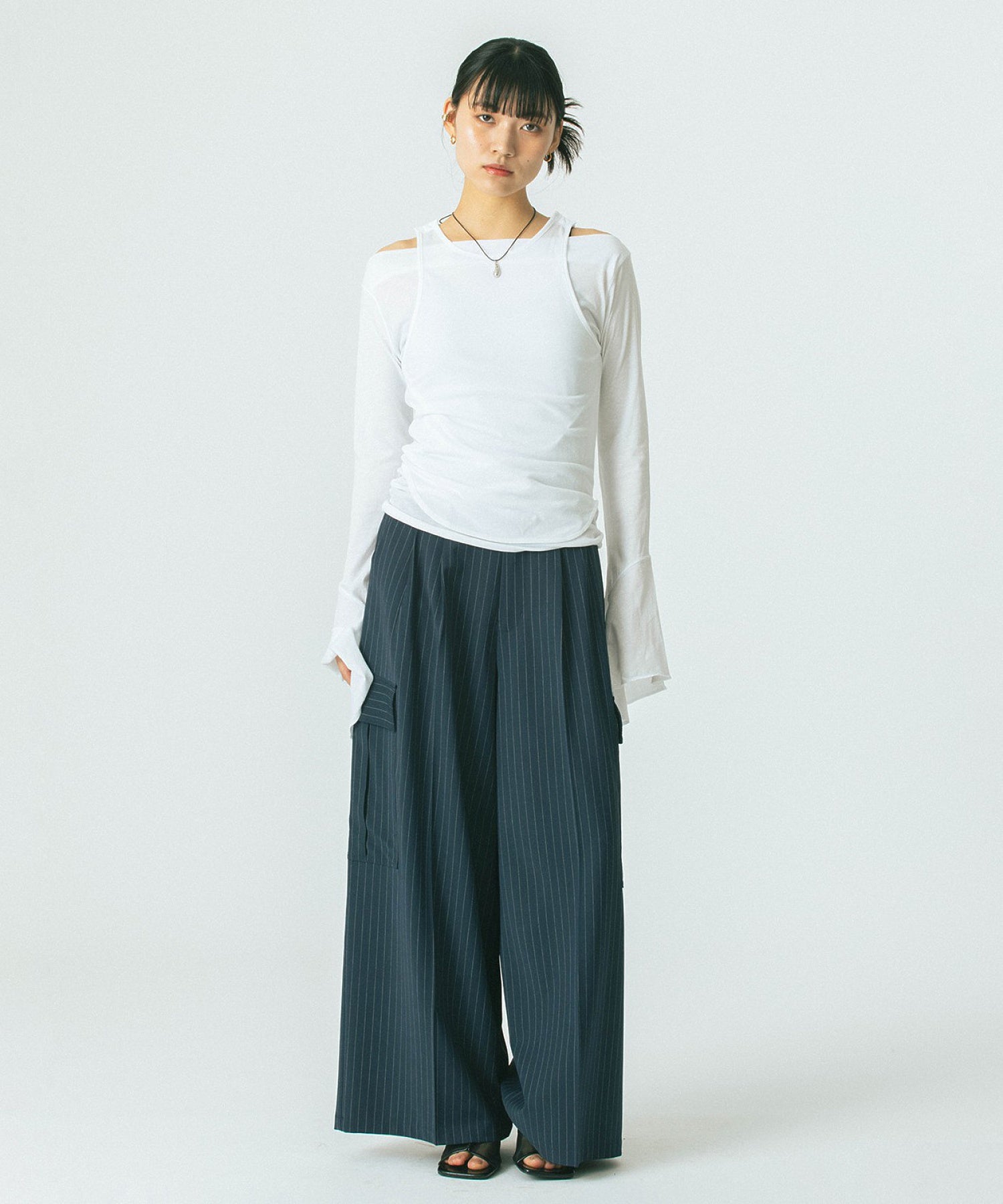 CREOLME/SUITING WIDE PANTS
